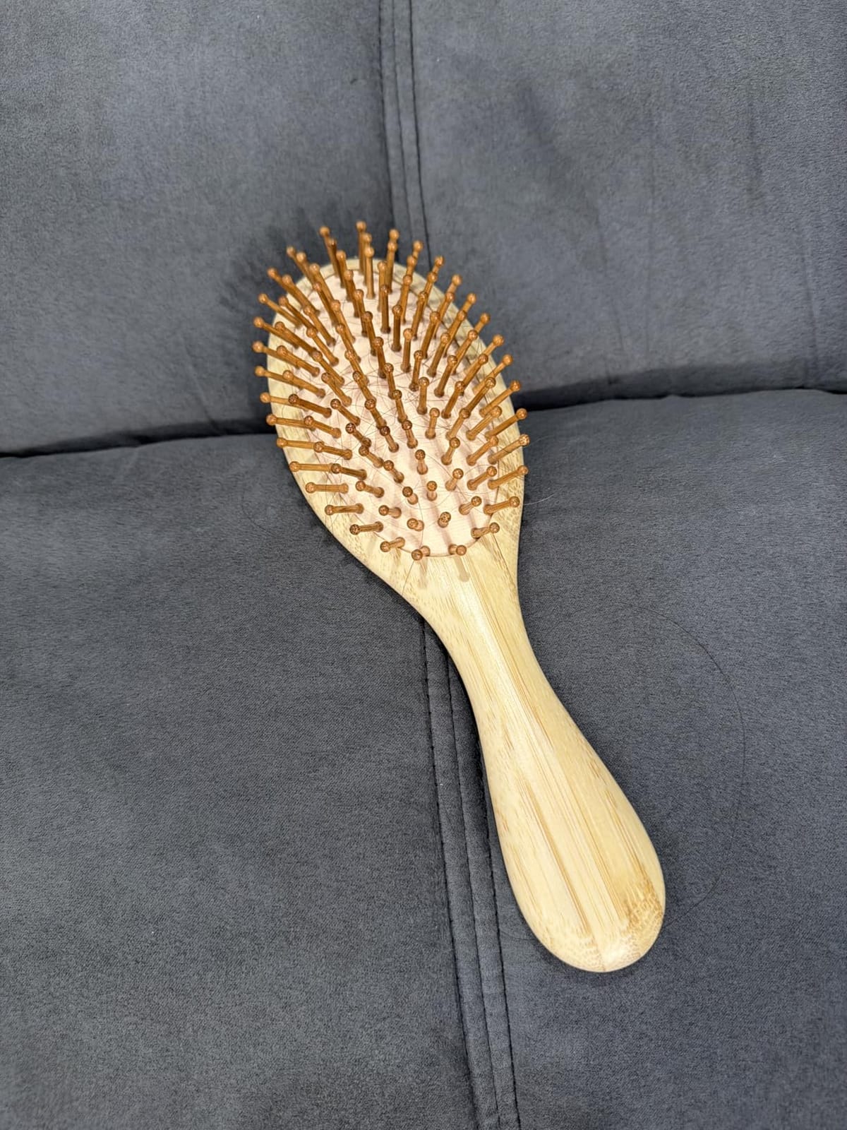 GAINWELL Bamboo Hair Brush for Hair Growth, Natural Bamboo Bristles Detangling Wooden Paddle Hairbrush for Massaging Scalp, for Women Men and Kids, for All Hair Types, with Ergonomic Handle customer photo 1