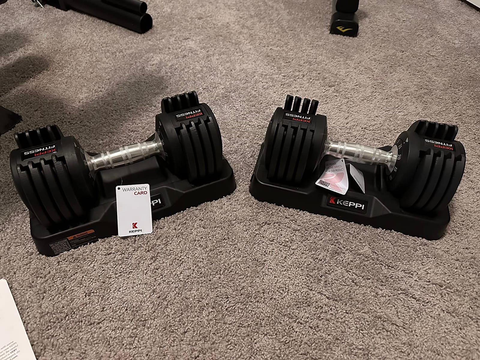 Keppi Adjustable Dumbbells Set-25lb/40lb/55lb/60lb, Anti-Slip Metal Fast Adjust Weight Handle, Exercise & Fitness for Full Body Workout - Adjustable Dumbbell Series customer photo 1