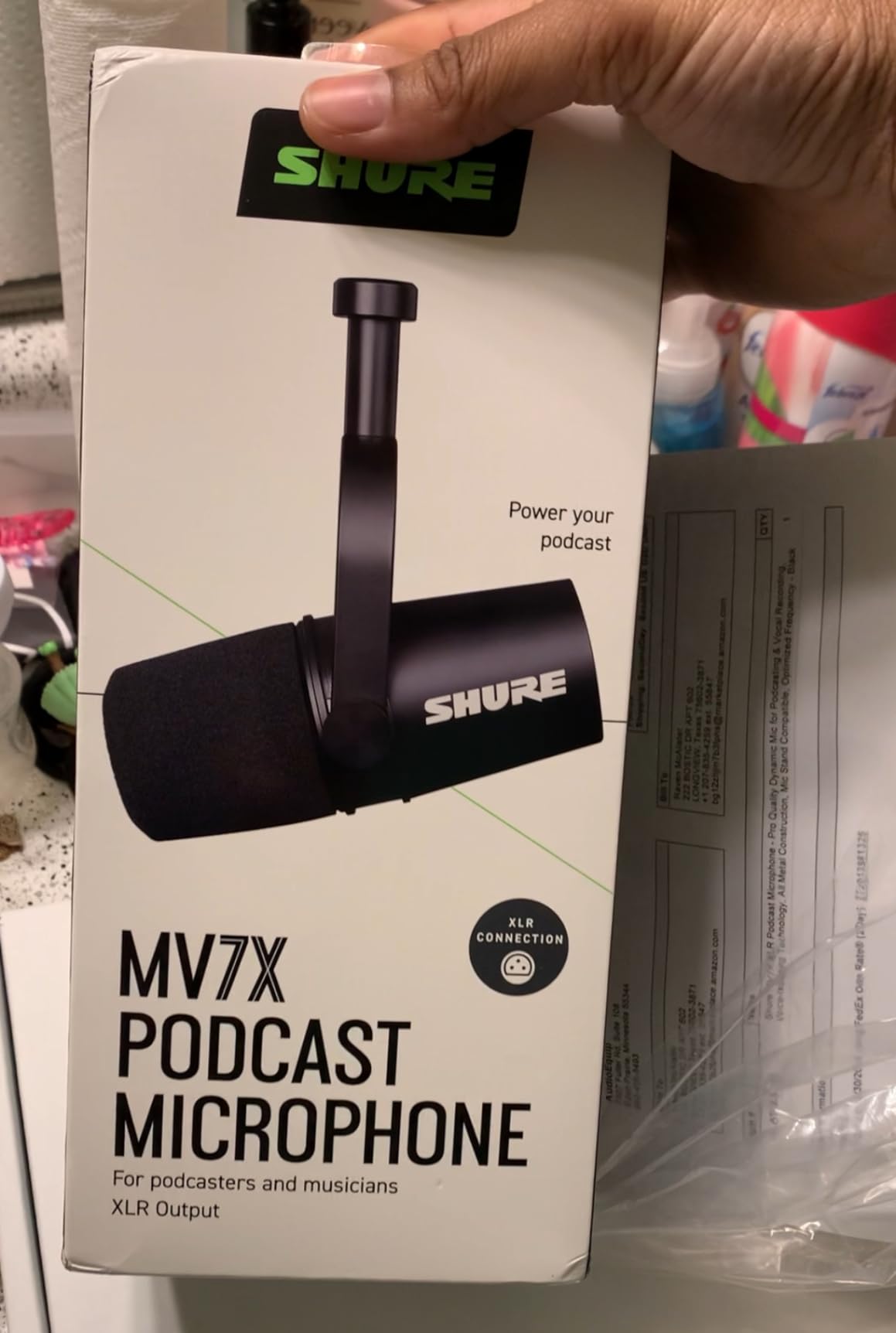 Shure MV7X XLR Dynamic Podcast & Recording Microphone - Black customer photo 2