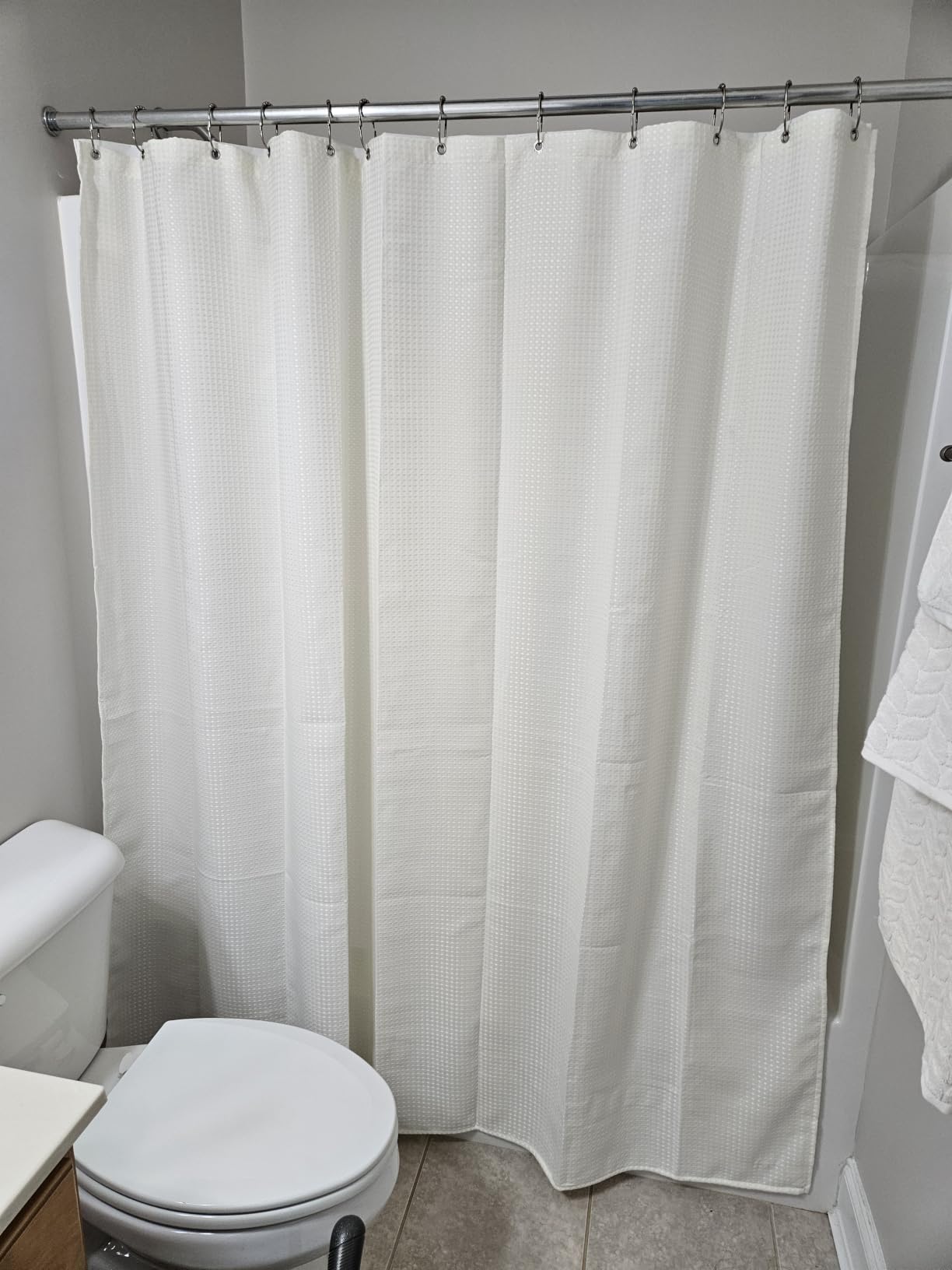 Dynamene Waffle Shower Curtain 256 GSM Heavy Duty Fabric 72