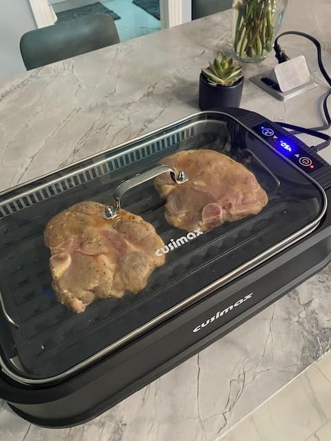 Smokeless Grill Indoor, CUSIMAX Electric Grill, 1500W Indoor Grill, Black customer photo 2
