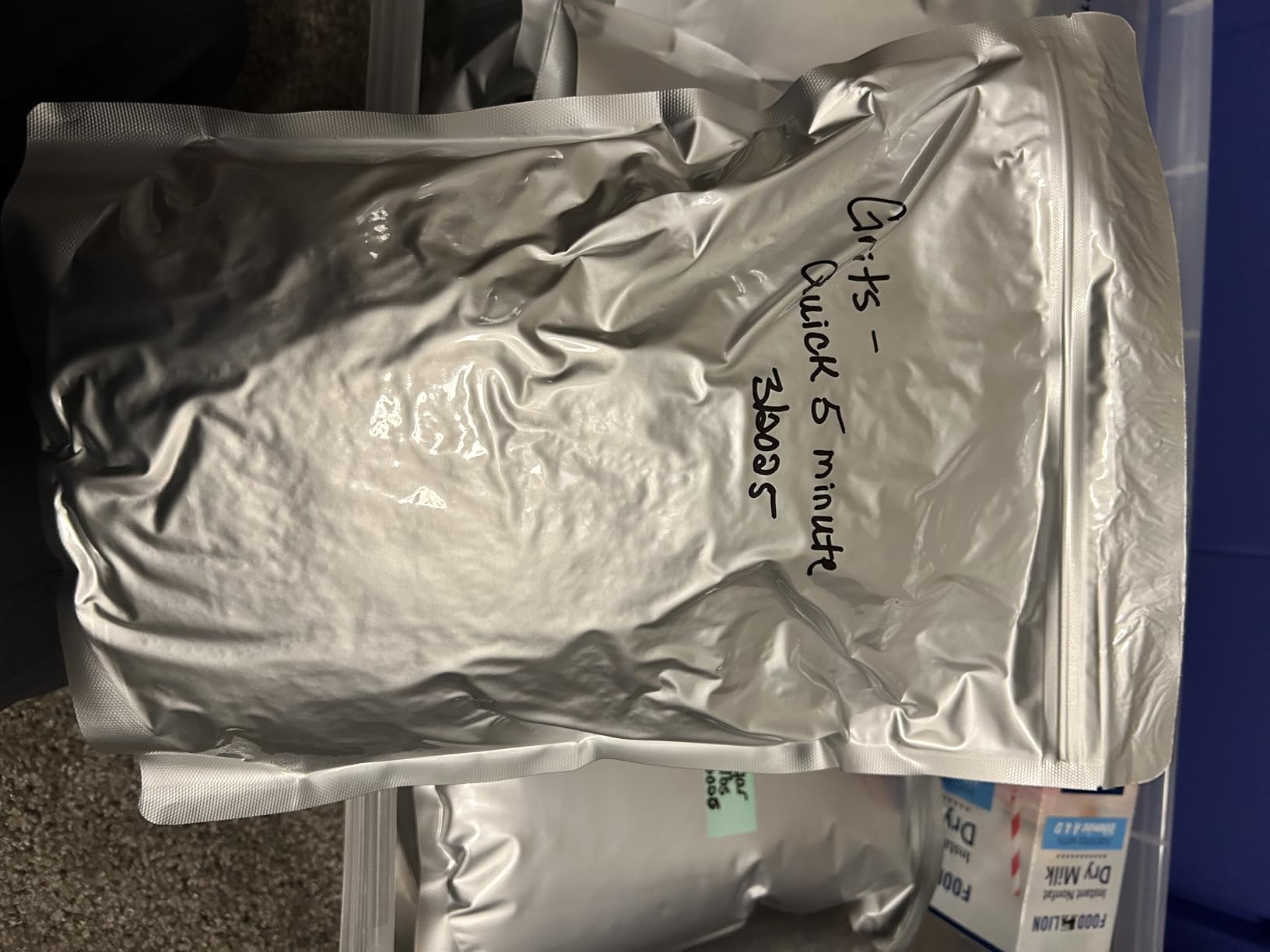 100pcs Mylar Bags for Food Storage 12 Mil Thick with 150x400cc Oxygen Absorbers & Labels, 3 Sizes (1 Gallon, 1 Quart, 1/2 Pint) - Stand-Up, Resealable & Heat Sealable for Long Term Food Storage customer photo 1
