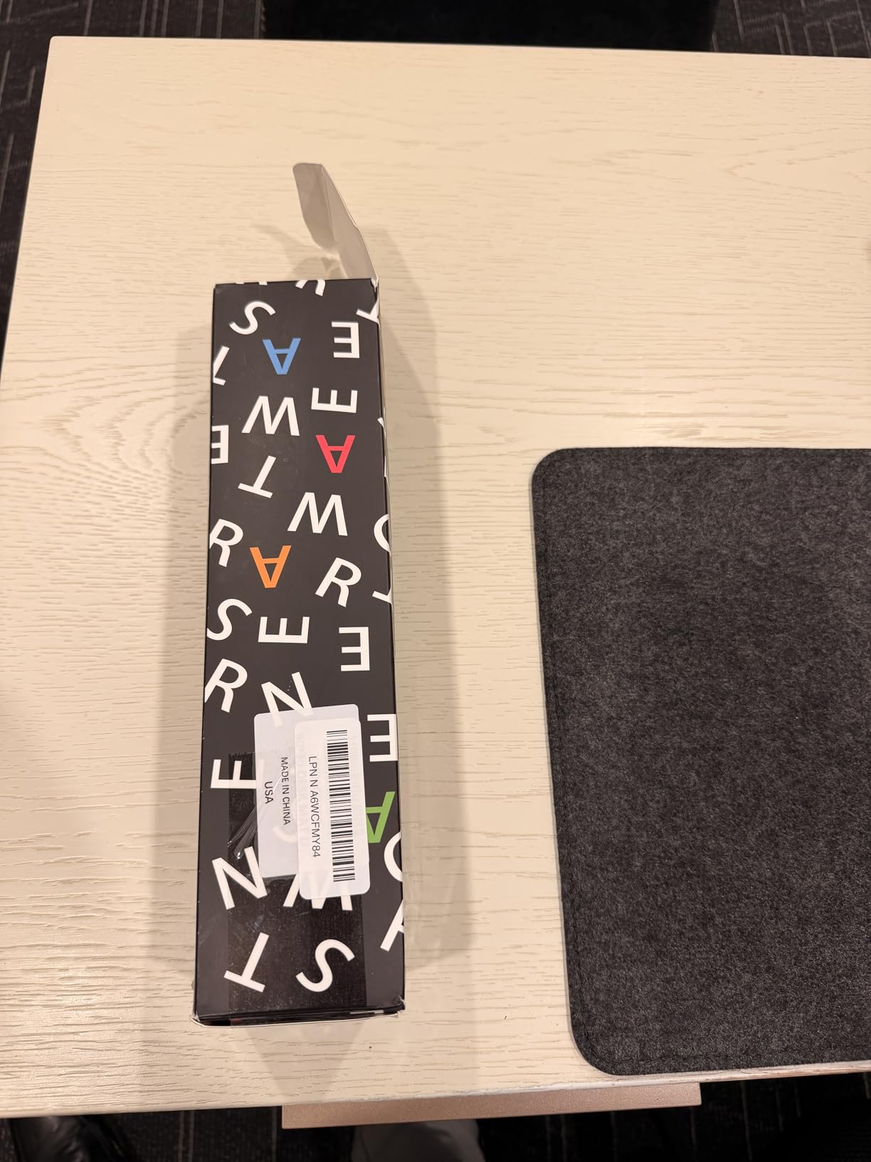 DAWNTREES Felt Desk Mat, Computer Mat for Desk, Dark Gray (36x12Inches) customer photo 1