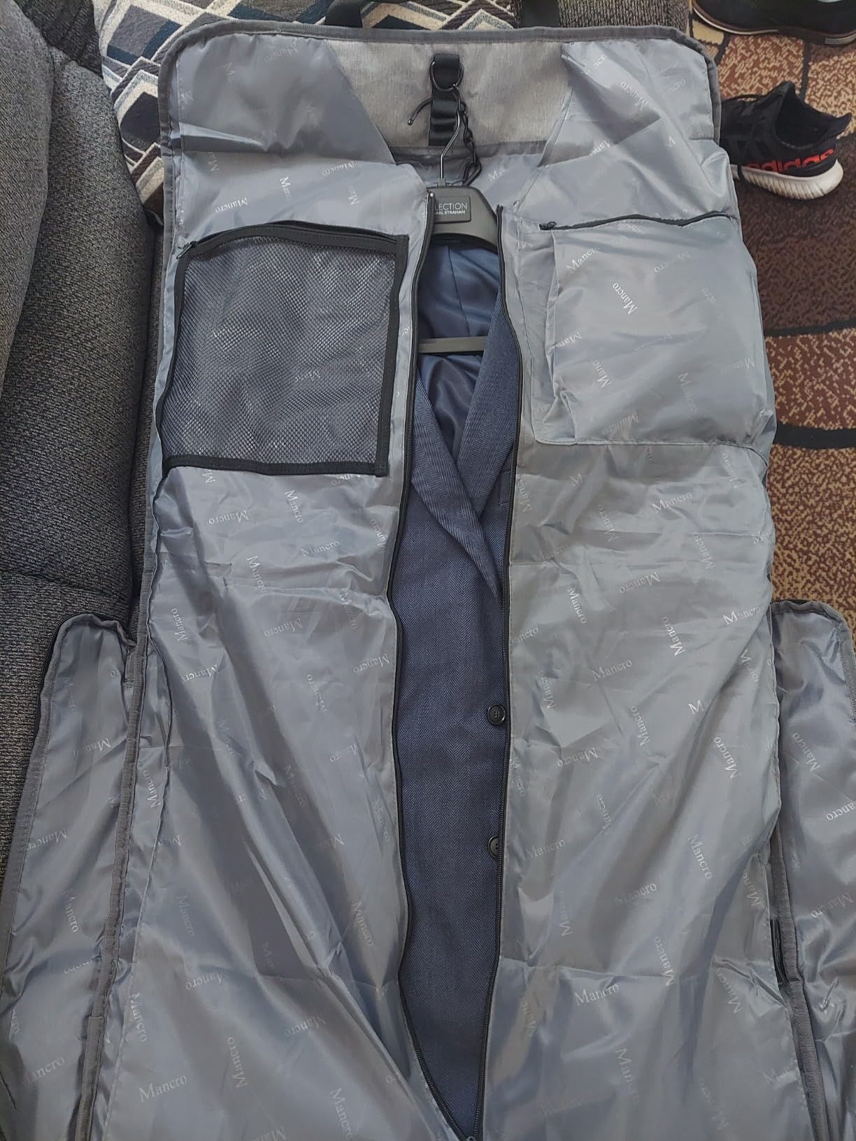 Mancro Carry On Suit Garment Bags, Travel Luggage Bag for Men Women, Blue customer photo 1