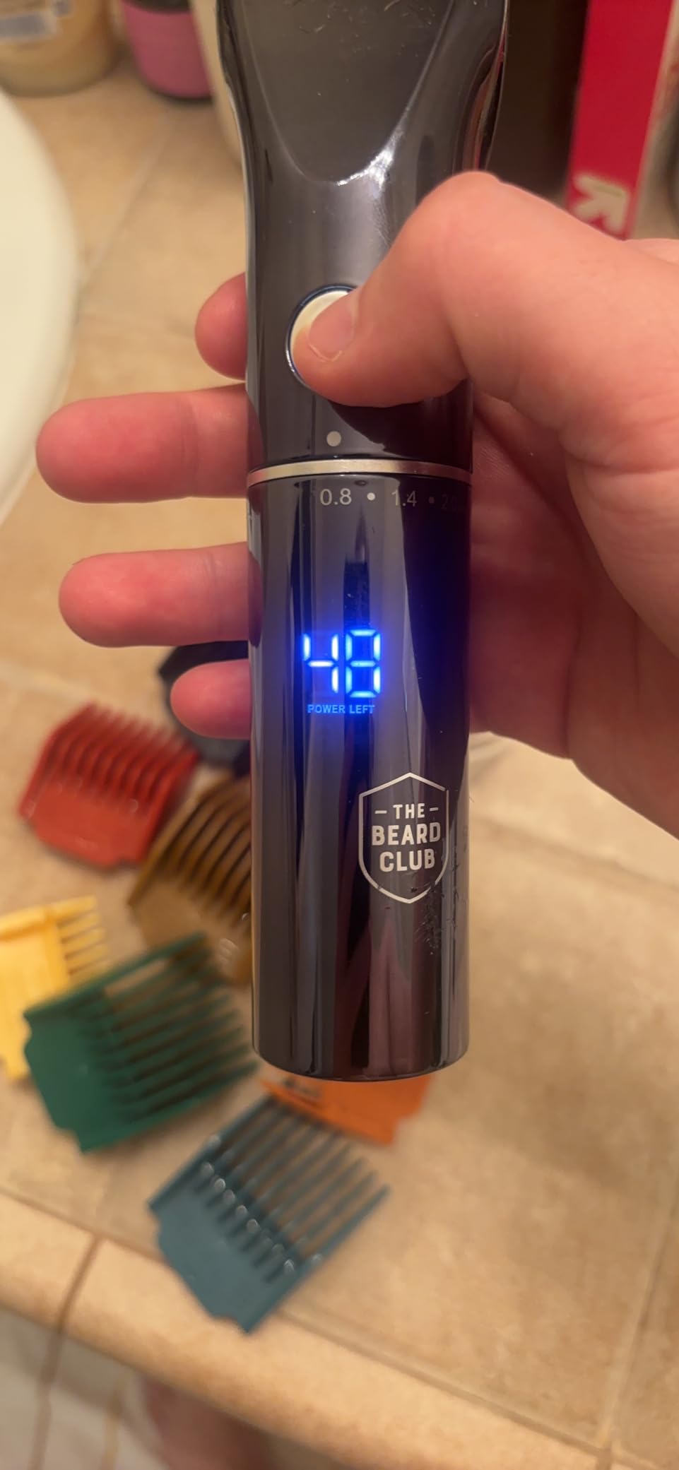The Beard Club Beard Trimmer for Men - Electric Cordless Rechargeable Beard & Hair Trimmer - High Power 7000 RPM - 8 Color Guides 45 Unique Trim Lengths - Travel Lock customer photo 1