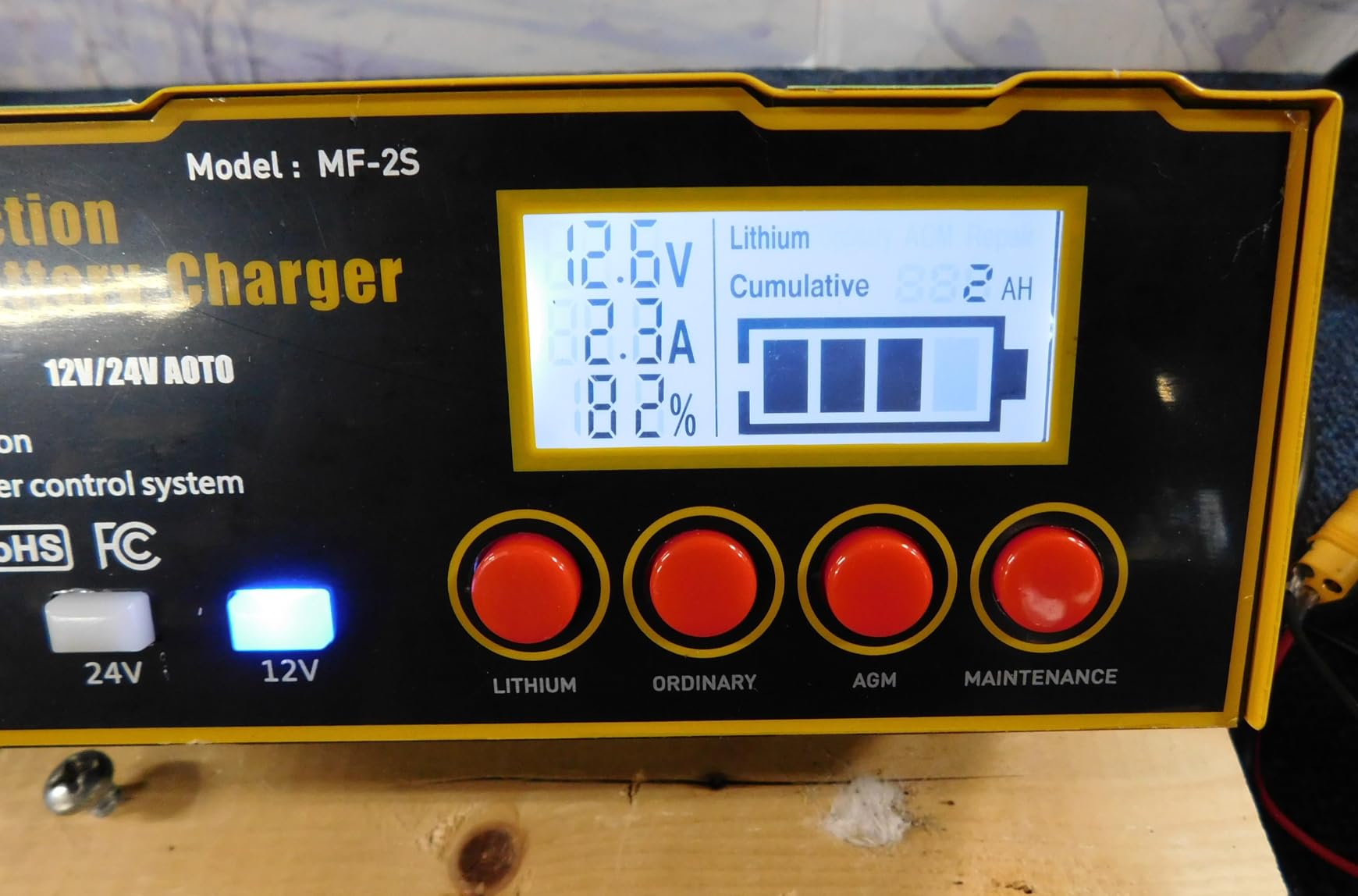 12-Amp Smart Battery Charger,Lithium,Lead-Acid(AGM/Gel/SLA) Pulse Repair Car Battery Charger,Trickle Charger,Maintainer/Deep Cycle Charger,12V/10A | 24V/7.5A for Automotive,Boat,Motorcycle,Lawn Mower customer photo 1