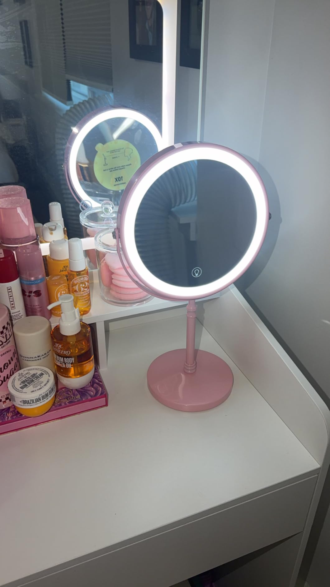 DEIOVWXS Makeup Mirror, Rechargeable Vanity Mirror with 3 Lights, 1X/10X customer photo 1