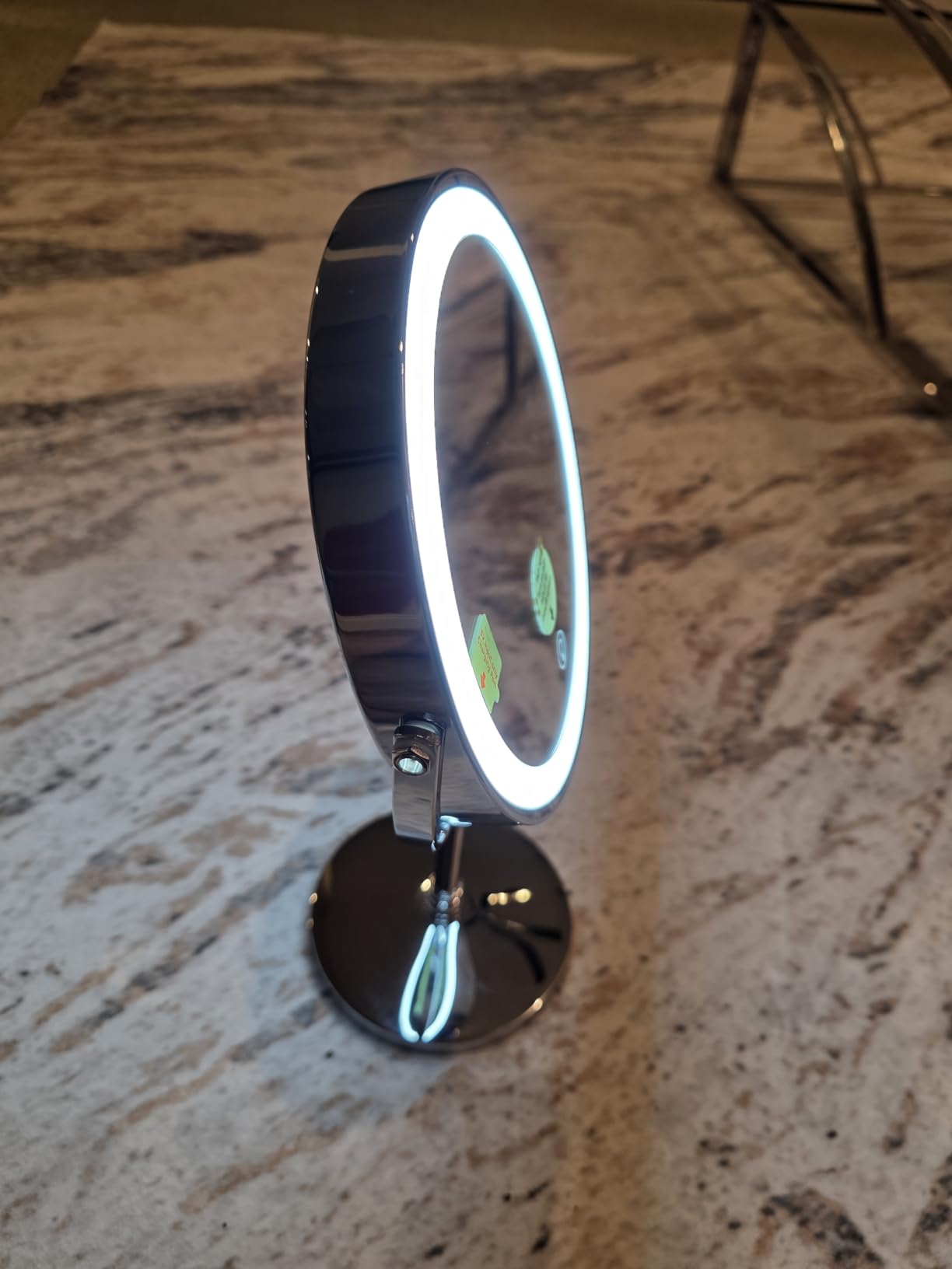DEIOVWXS Makeup Mirror, Rechargeable Vanity Mirror with 3 Lights, 1X/10X customer photo 2