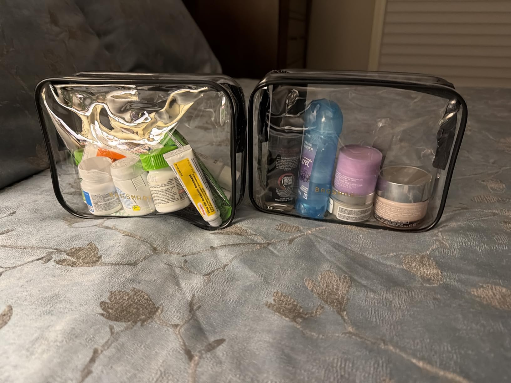 BAGSMART Clear Toiletry Bag 2-Pack TSA Approved Water-Repellent, Black customer photo 1