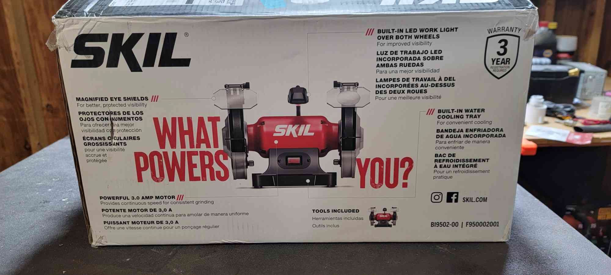 SKIL 3.0 Amp 8 In. Bench Grinder with Built-in Water Cooling Tray & LED Work Light - BI9502-00 customer photo 2