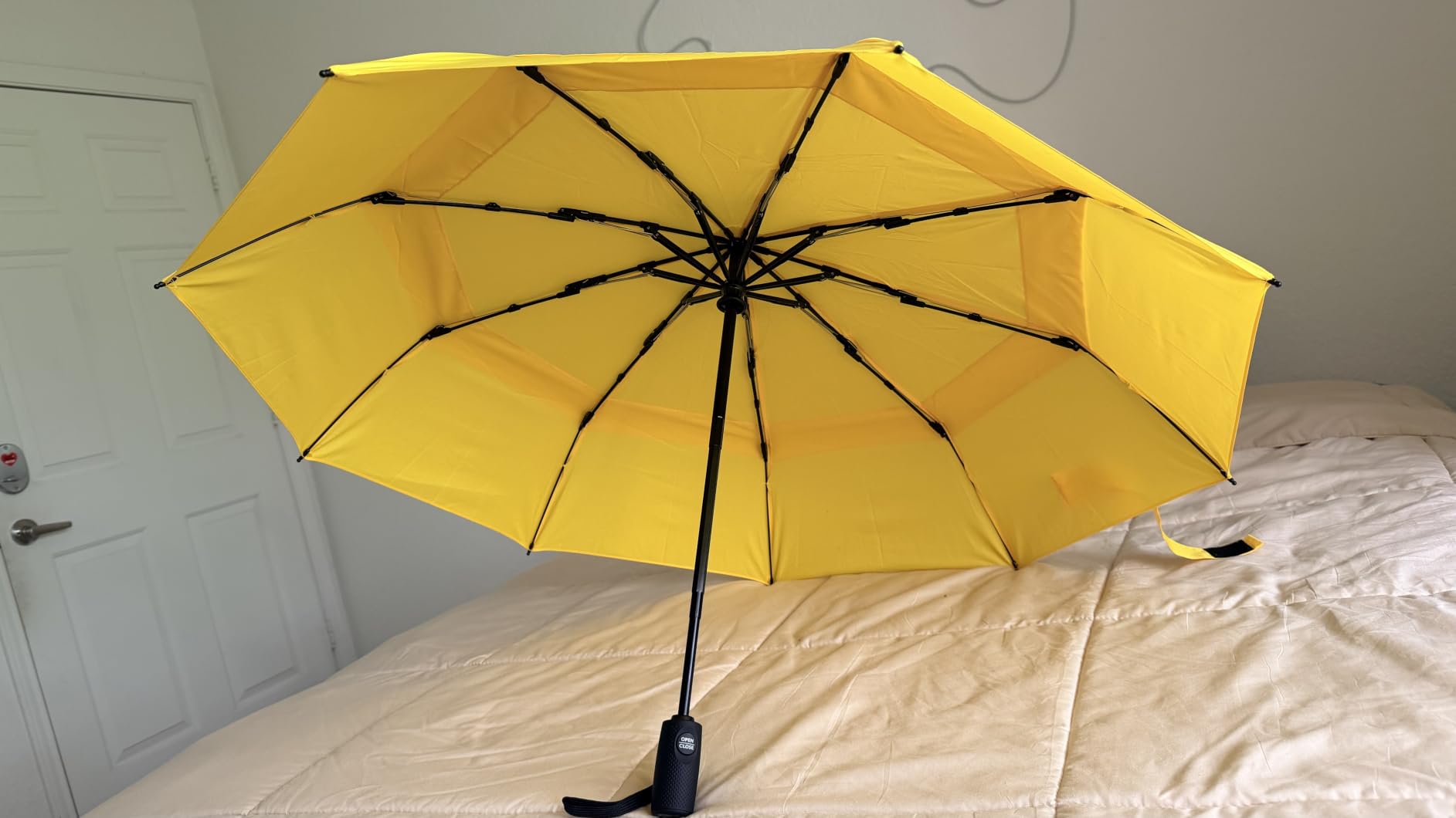 TUMELLA Strongest Windproof Travel Umbrella (Compact, 100MPH Wind-Tested), Light, Portable, One-Handed Use, Automatic Folding Rain Umbrella, Durable, Premium Grip, Fits Car & Backpack customer photo 2