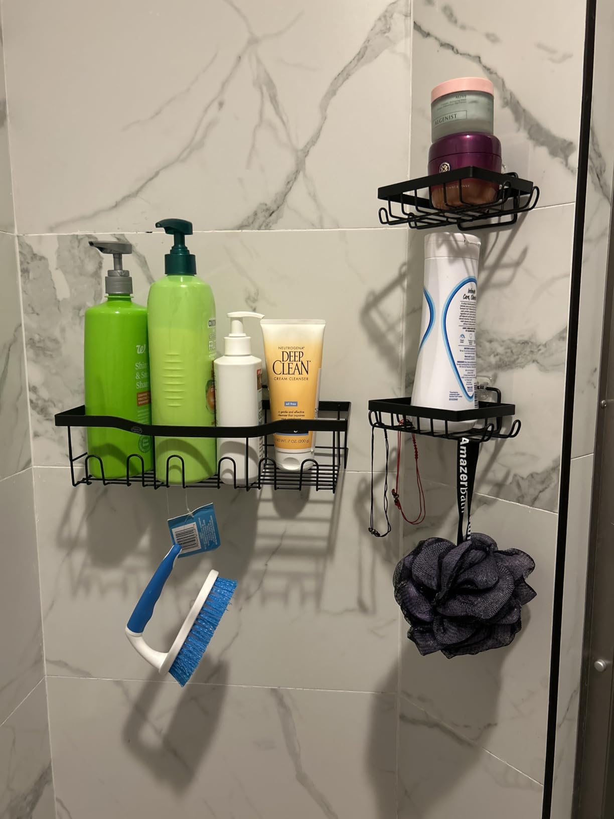 EUDELE Adhesive Shower Caddy, 5 Pack Rustproof Stainless Steel Bath Organizers With Large Capacity, No Drilling Shelves for Bathroom Storage & Home Decor customer photo 1