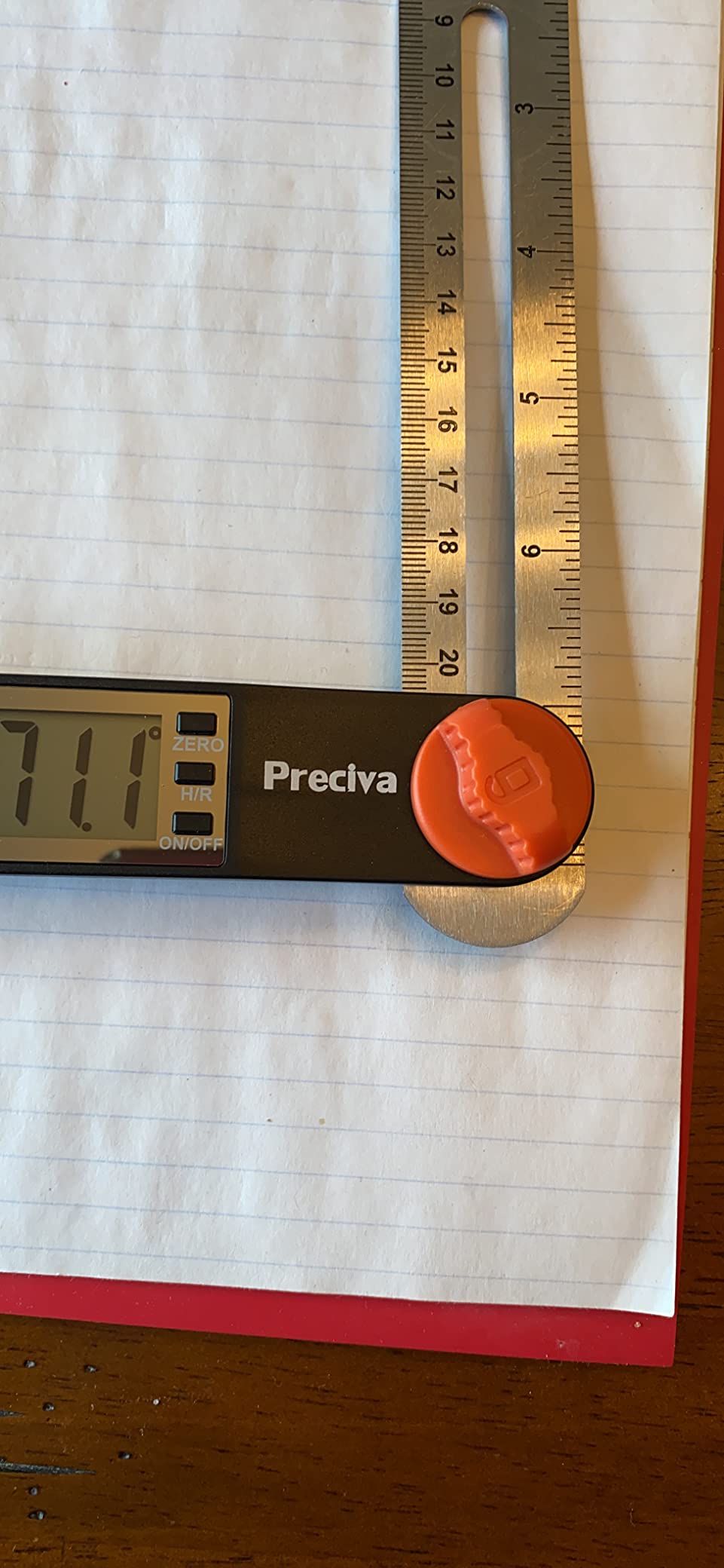 Preciva T-Bevel Gauge & Protractor with Horizontal and Vertical Bubble,0-338° Digital Angle Finder Protractor 230mm/8inch Display for Carpentry Woodworking, Metalworking, Construction customer photo 2