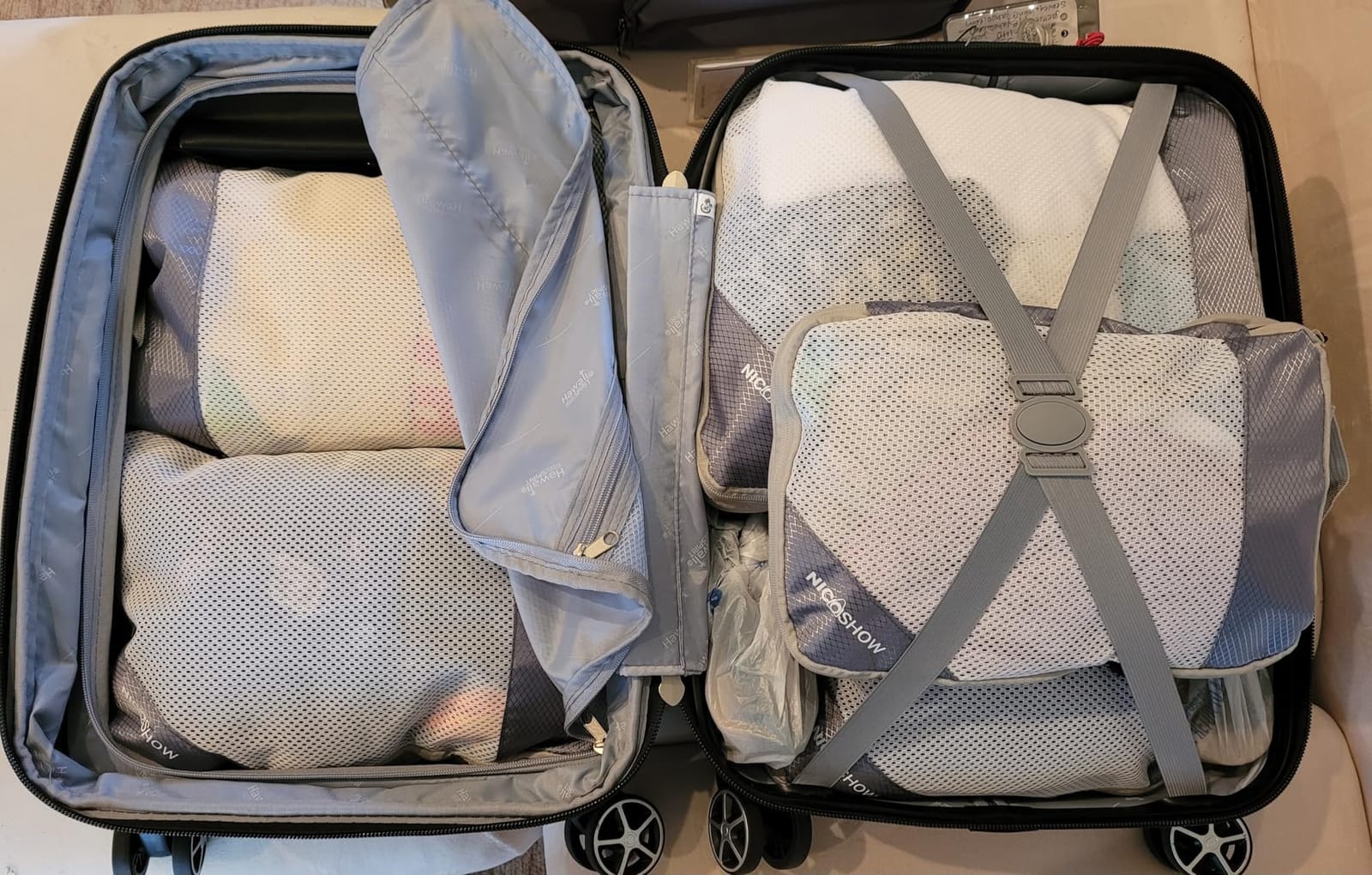 NICOSHOW 6 Set Compression Packing Cubes for Travel - Compressible, Lightweight, and Space-Saving Packing Cubes, Travel Essentials for Women, Grey customer photo 1