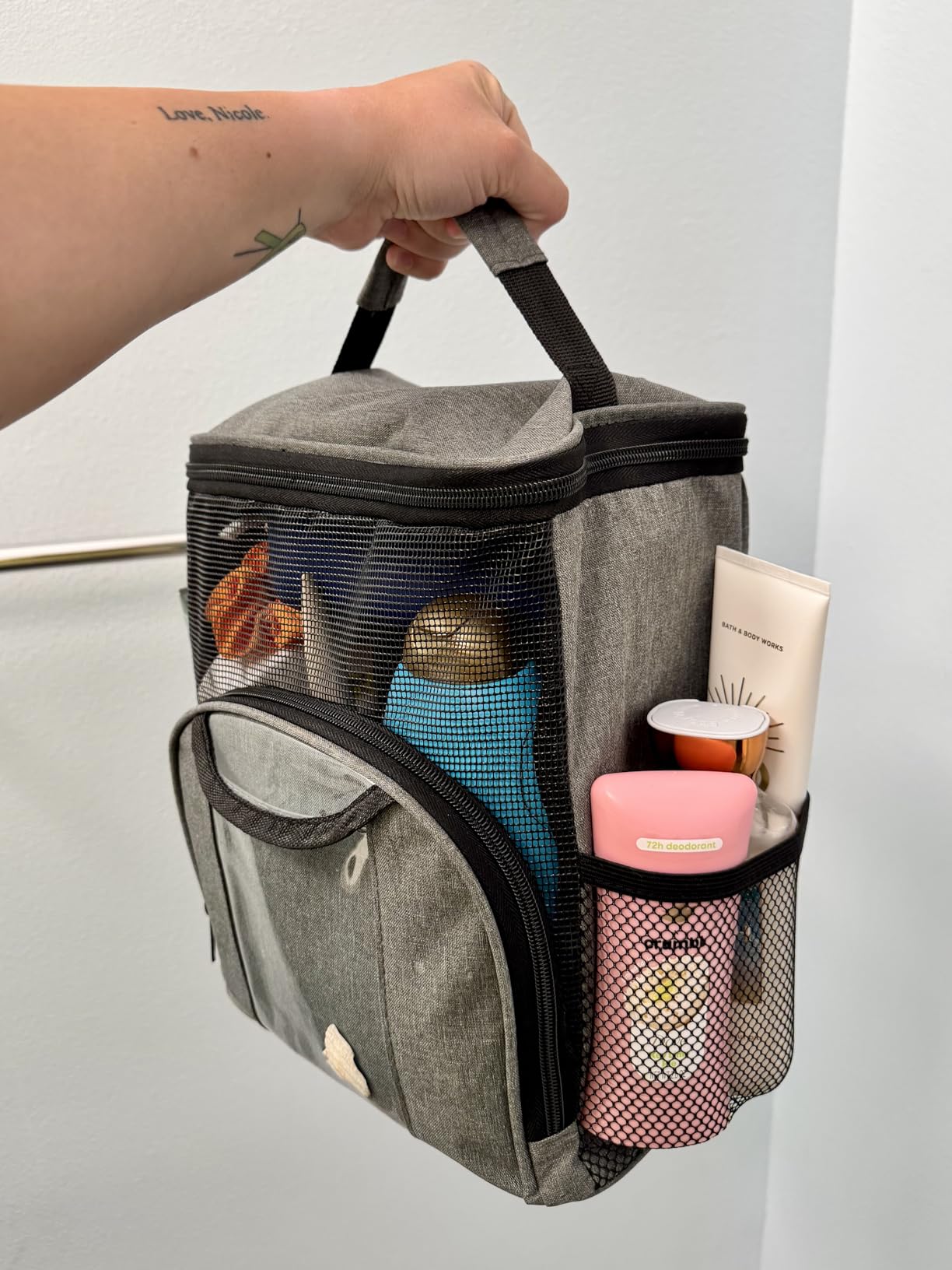 Attmu Mesh Shower Caddy Portable Dorm Room Essentials, Toiletry Tote Bag customer photo 2
