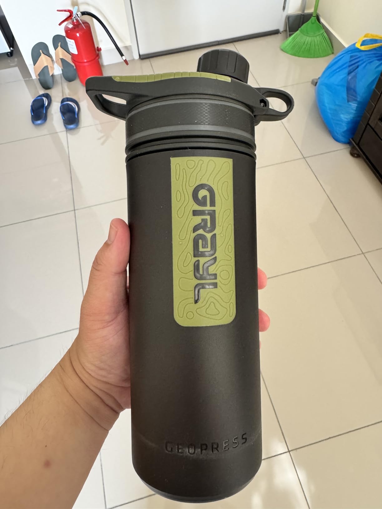 GRAYL GeoPress 24 oz Water Purifier & Water Filter Bottle, Black Camo customer photo 1