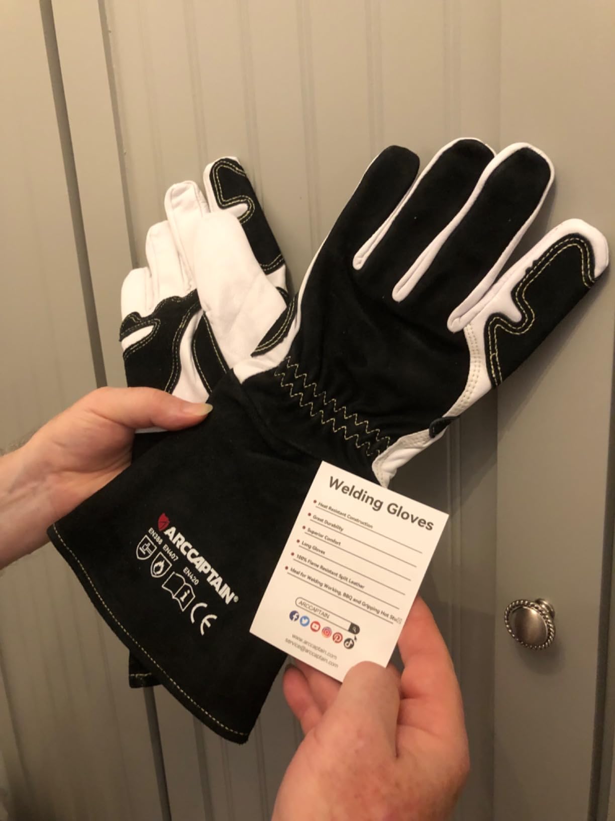 ARCCAPTAIN Tig Welding Gloves: Premium Goatskin Grain Leather, Dexterity, Comfort, Duralble Tig Gloves for Work Protection customer photo 2