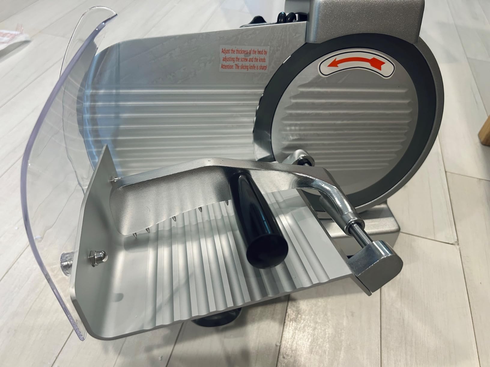 10-inch Commercial Meat Slicer 240W 0-13mm Semi-Auto Low Noise customer photo 1