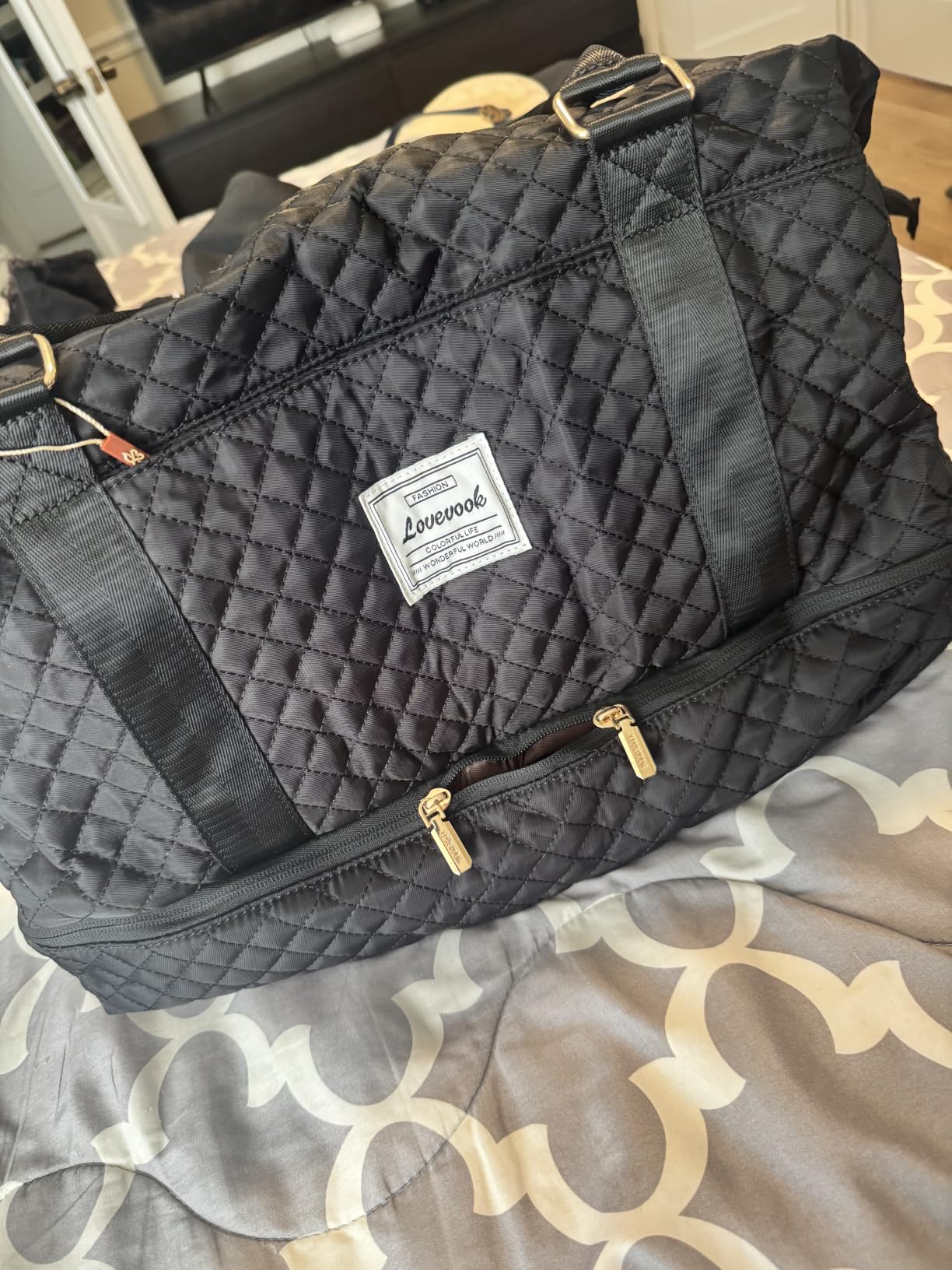 LOVEVOOK Travel Duffle Bag,Weekender Bags for Women with Shoe Compartment customer photo 1