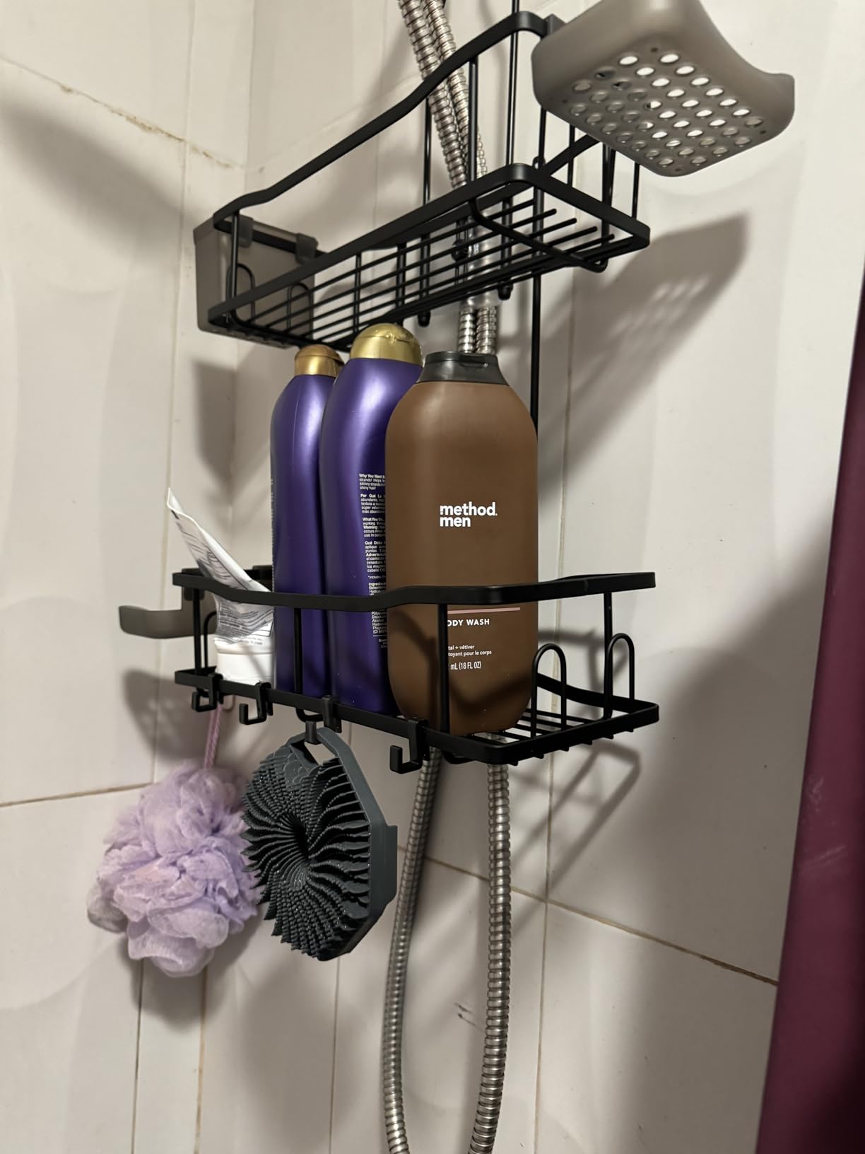 Hanging Shower Caddy Over Shower Head - No Drill Rustproof Shower Rack customer photo 1