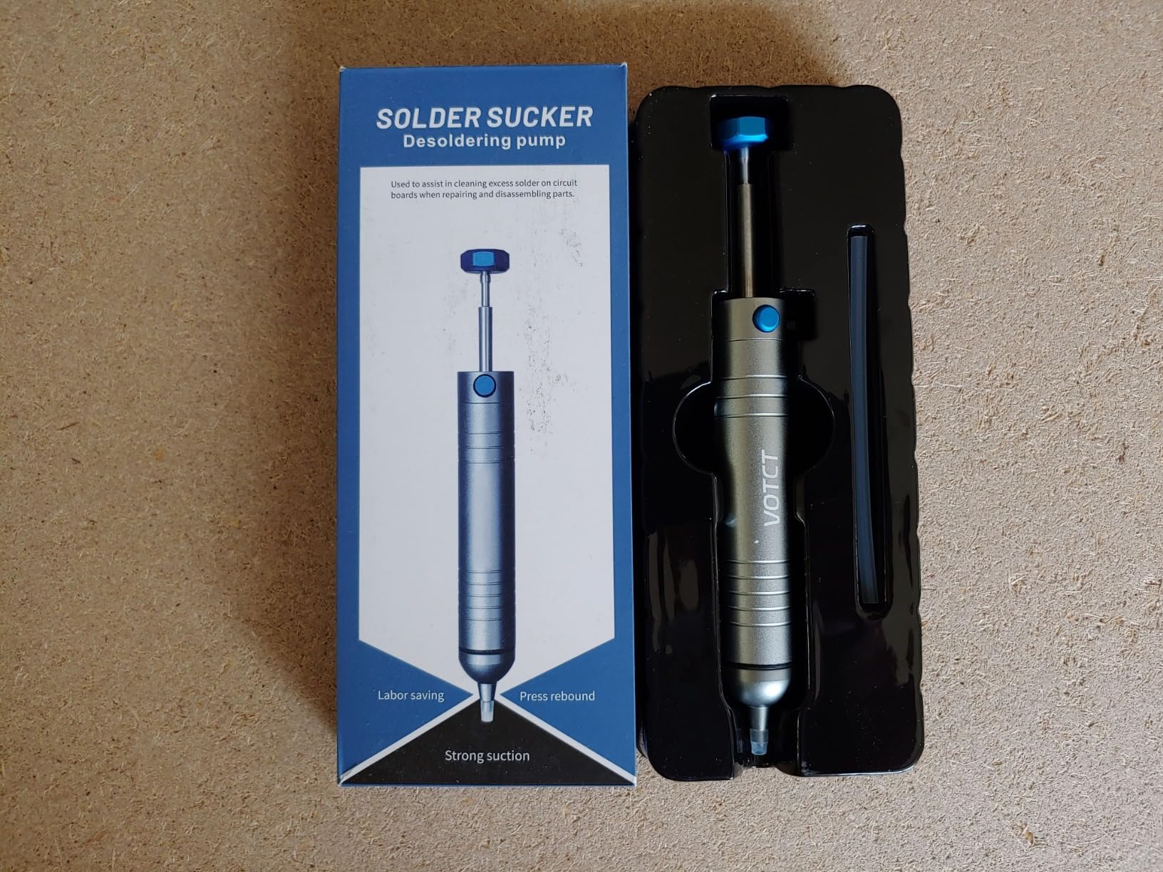 Solder Sucker No Clog Desoldering Pump for Solder Removing with Replaceable Heat Resistan Silicone Sucking Nozzle, Desoldering Tool Sodering Pump Strong Vacuum Aluminum Suction Remover customer photo 2