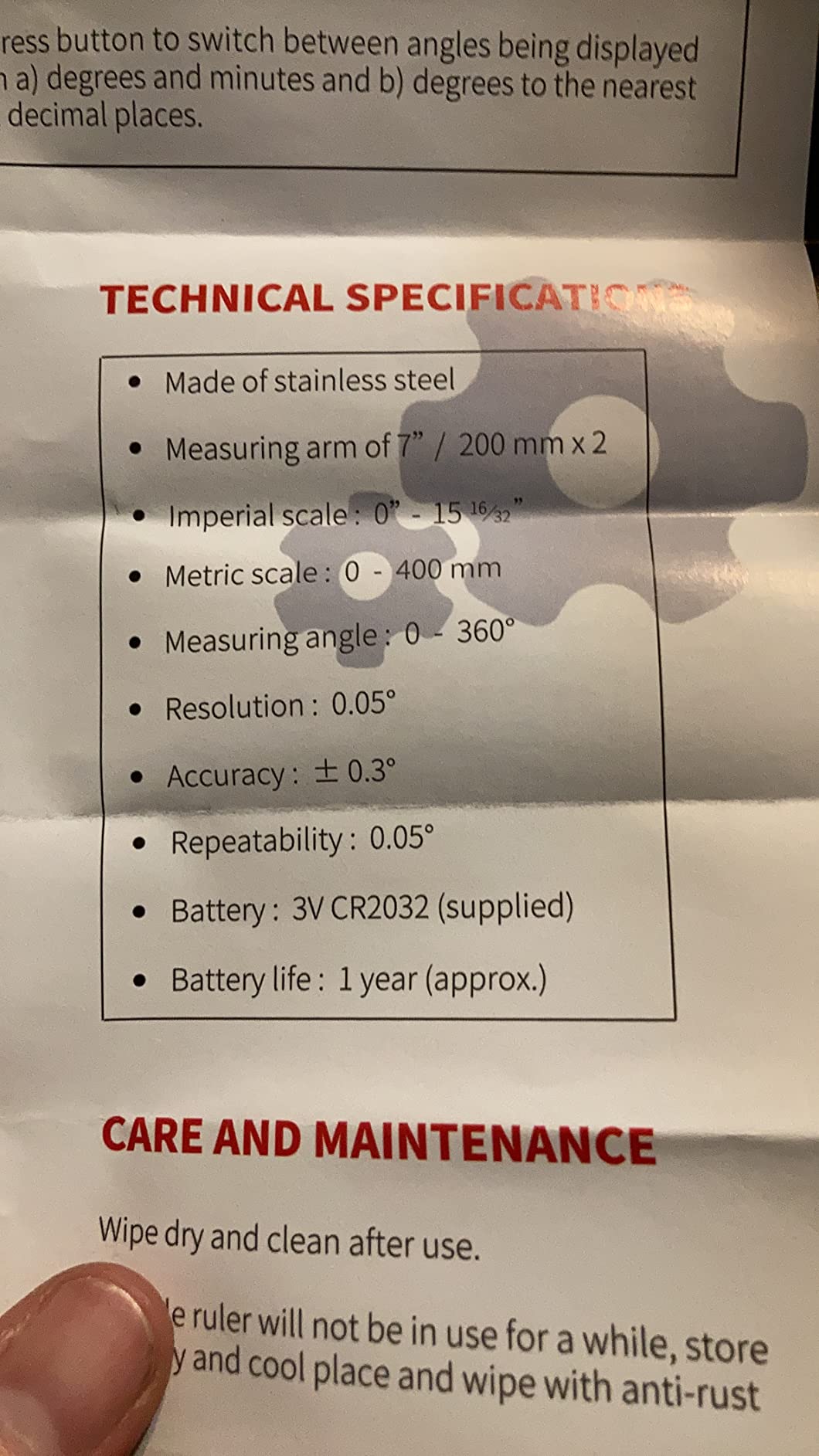 S&F STEAD & FAST Stainless Steel Digital Angle Finder Tool, 7 Inch / 200 mm customer photo 2