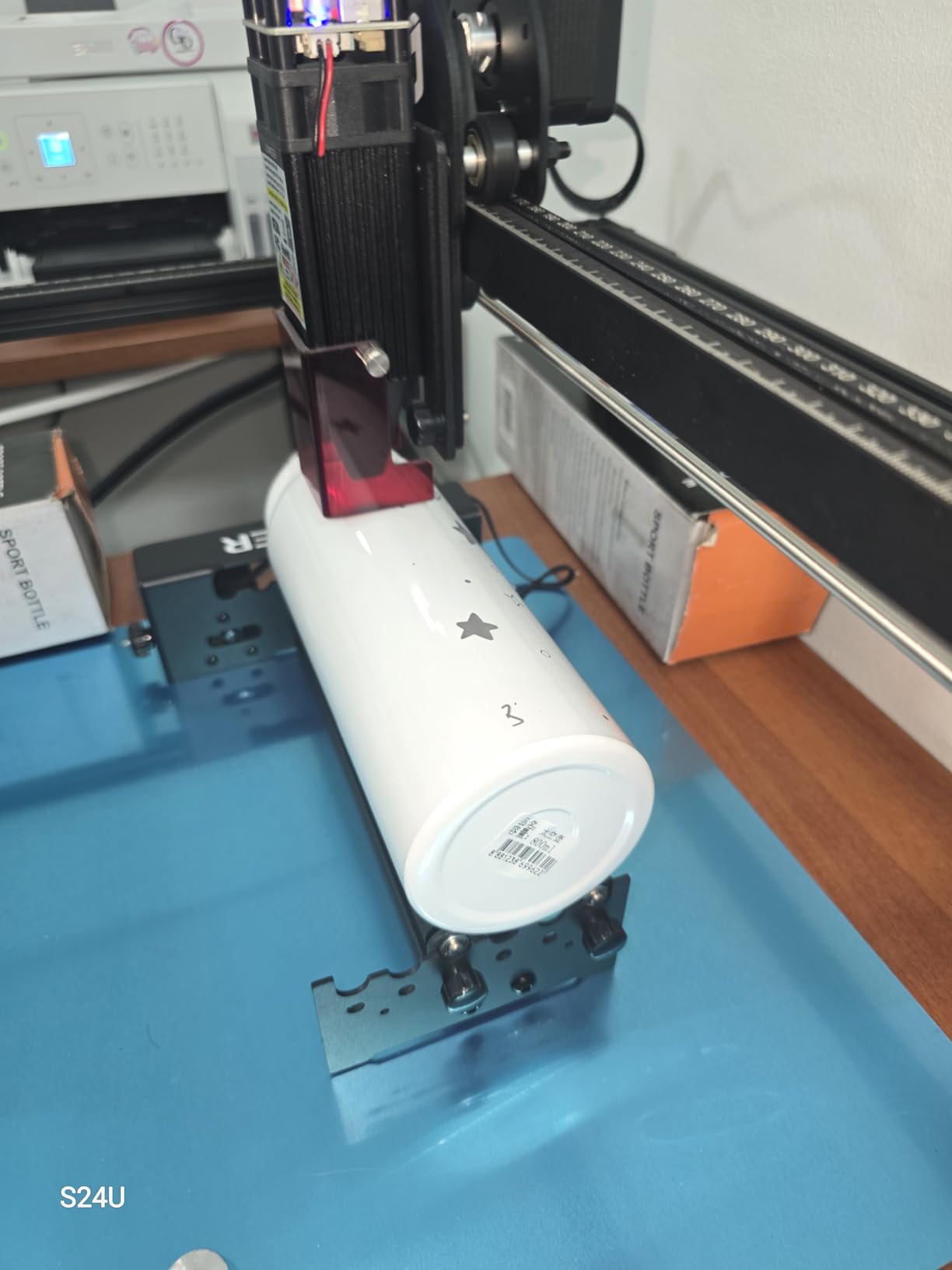 Longer Rotary Roller Series,with Bracket, Y-Axis 360° Rotation for Laser Engraver Engraving Cylindrical Objects Tumblers Cans Cups Bottles, Compatible with 99% of Laser Engraver,Size 268 * 184 * 60mm customer photo 2