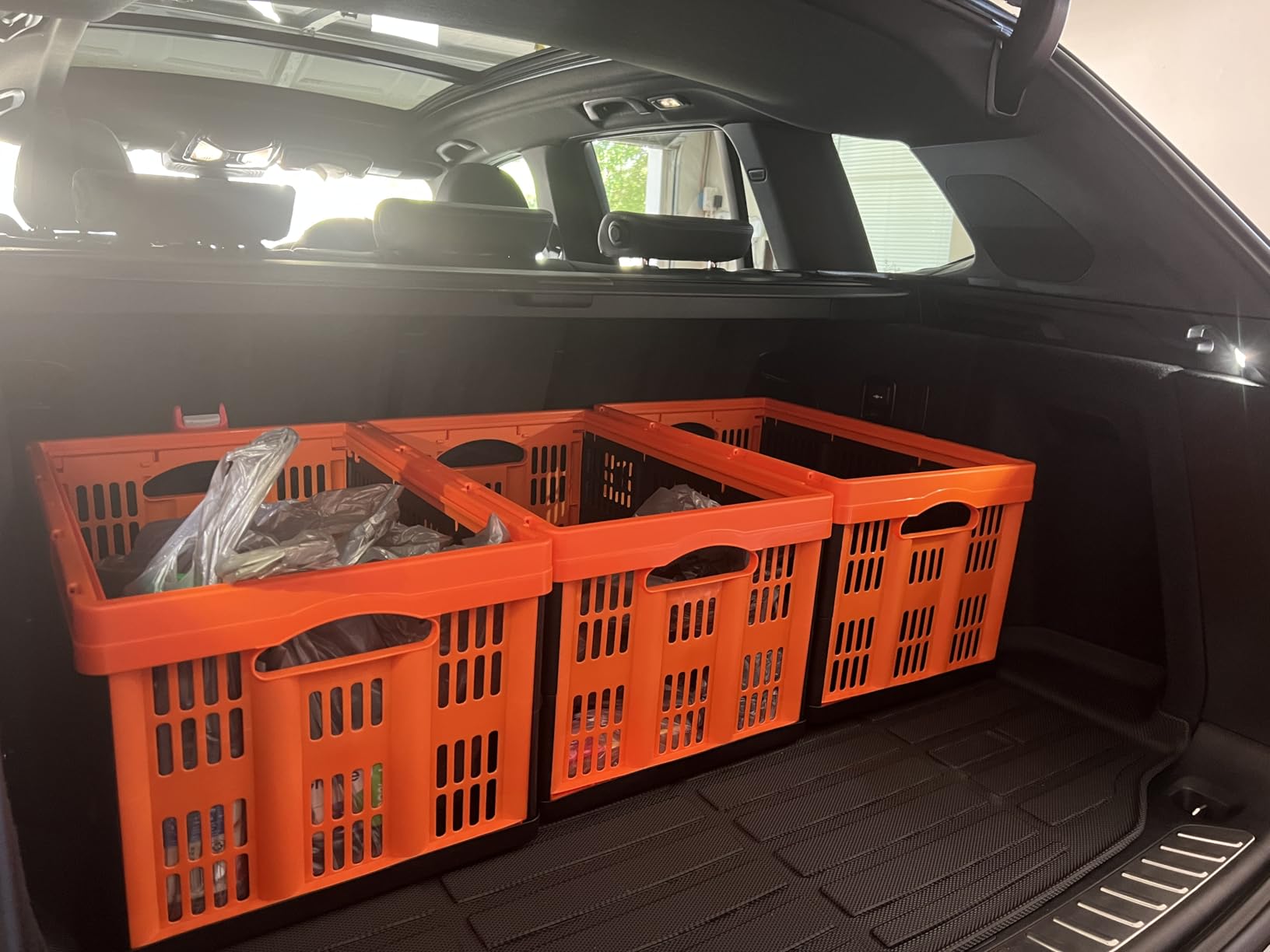 VEVOR 45L Plastic Collapsible Storage Basket 3 Packs, Folding Storage Crate customer photo 1