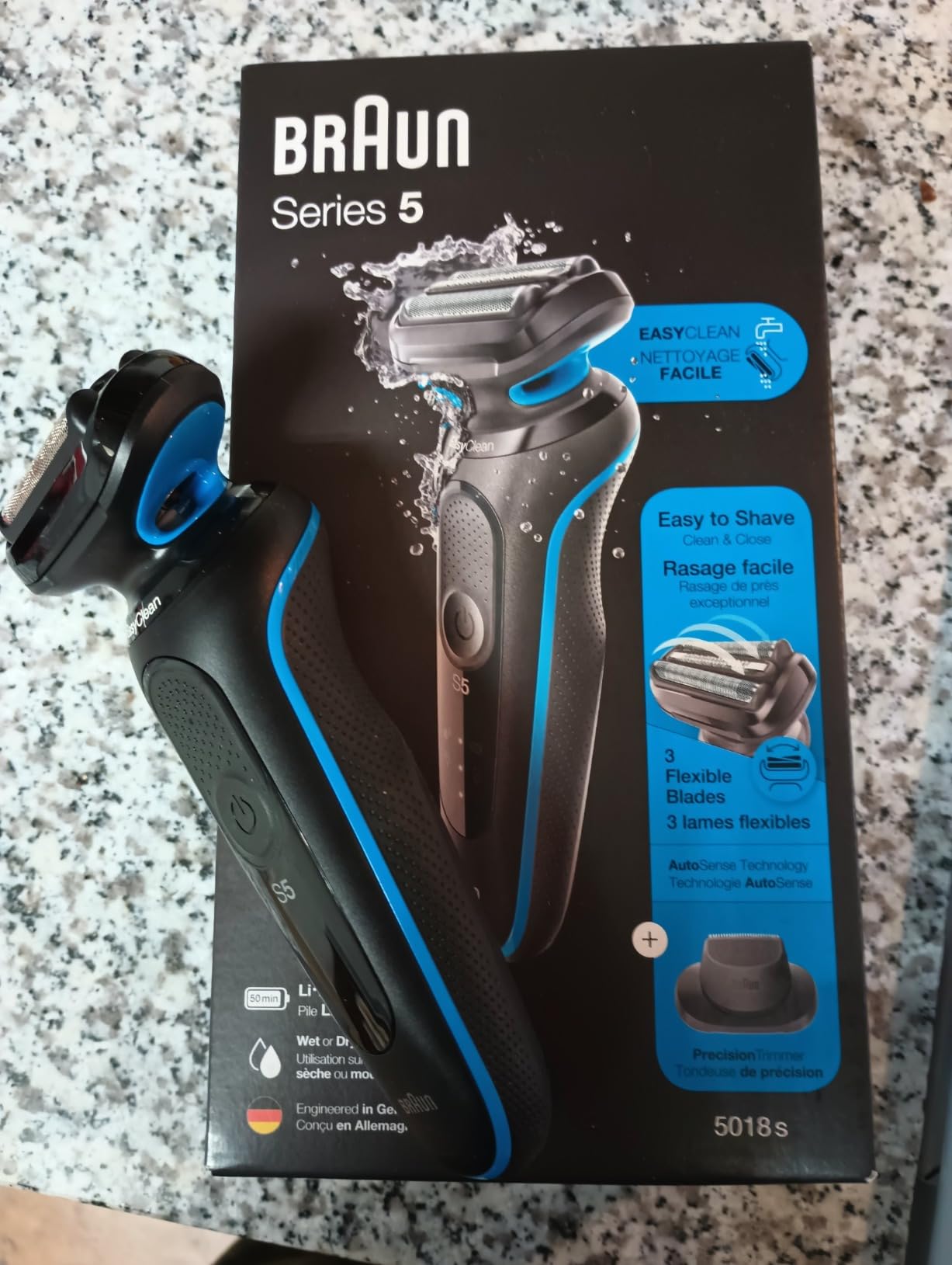 Braun Electric Shaver for Men, Series 5 5118s, Waterproof, Wet & Dry Shave, Turbo Shaving Mode, Foil Shaver with Precision Trimmer, Battery Powered, 50 Minute Battery Runtime customer photo 1
