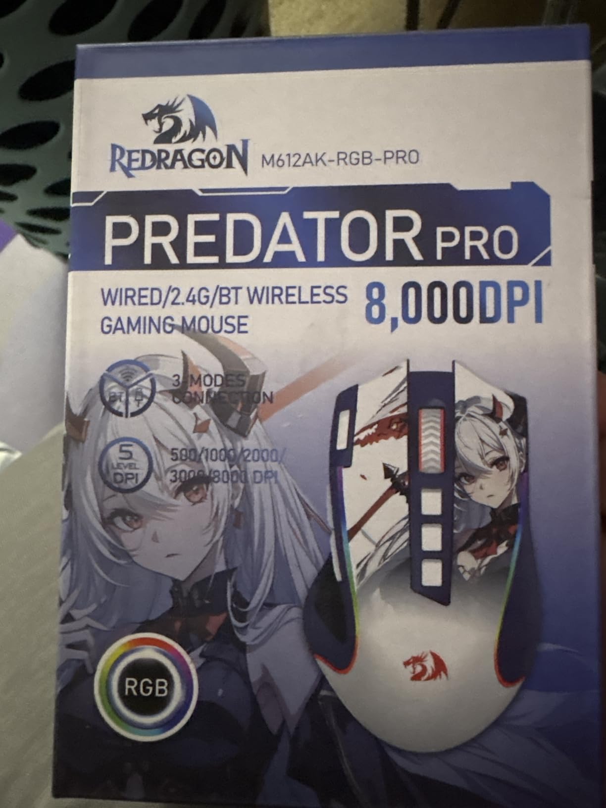 Redragon M612 Wireless RGB Optical Gaming Mouse 8000 DPI Remapping Keys customer photo 2