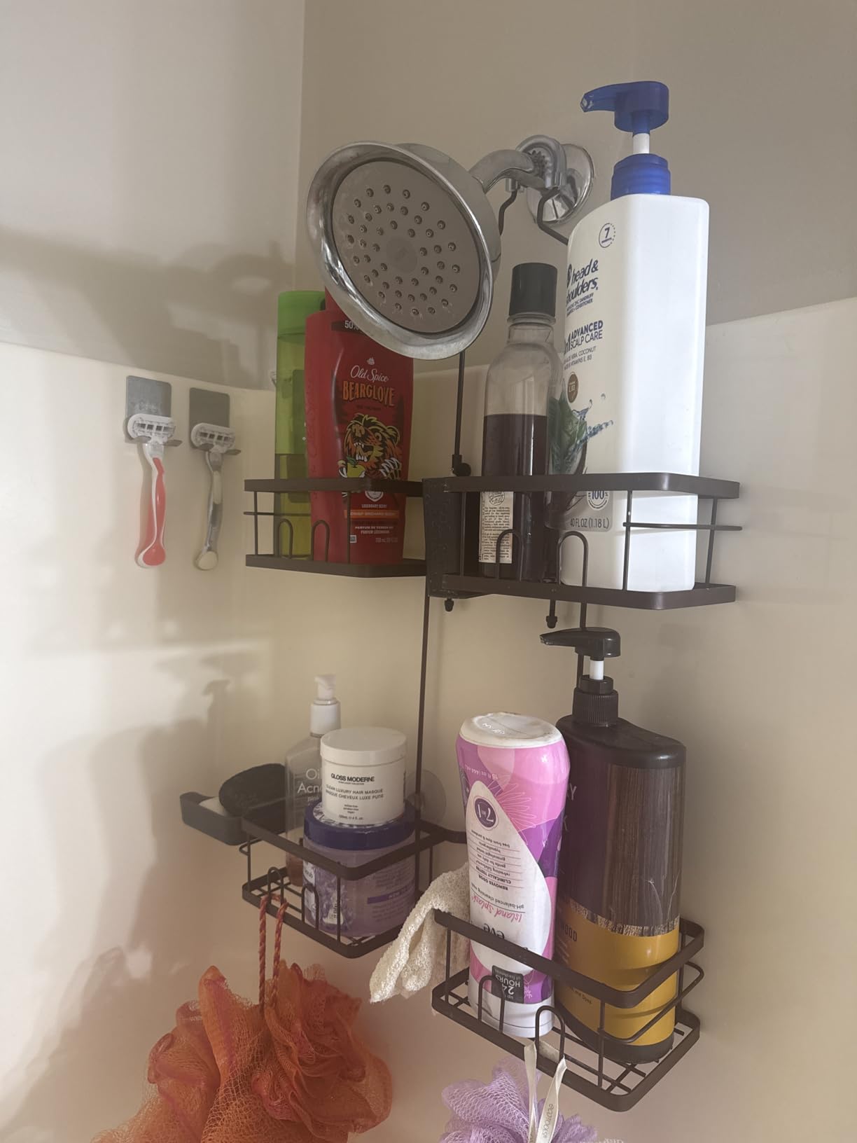REINHARDT Adjustable Shower Caddy Hanging Rustproof Shower Organizer, Black customer photo 1