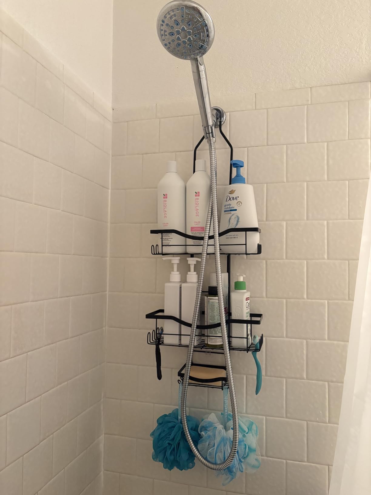 REINHARDT Adjustable Shower Caddy Hanging Rustproof Shower Organizer, Black customer photo 2