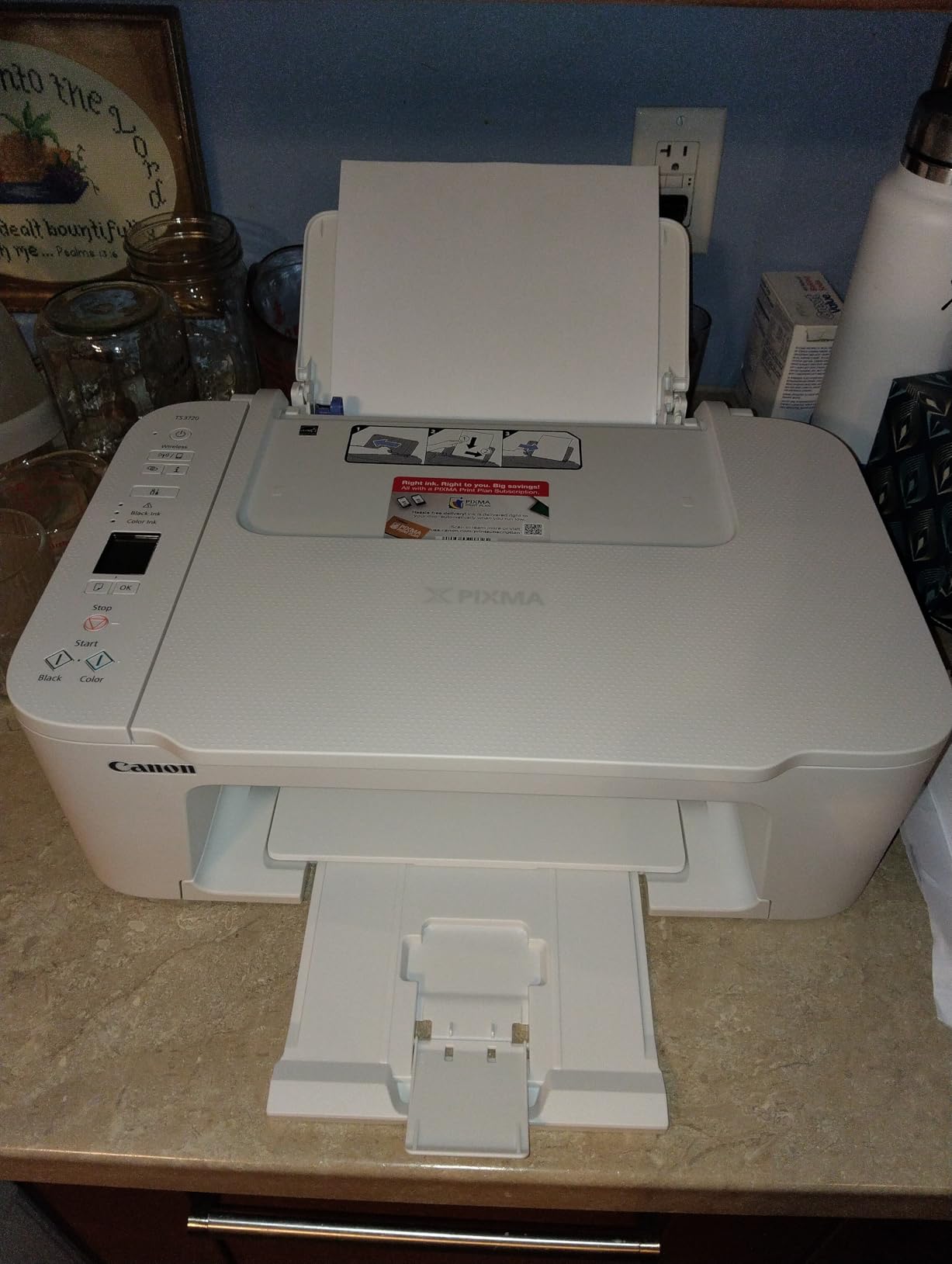 Canon PIXMA TS3720 Wireless All-in-One Printer for Basic Home Printing, White customer photo 2