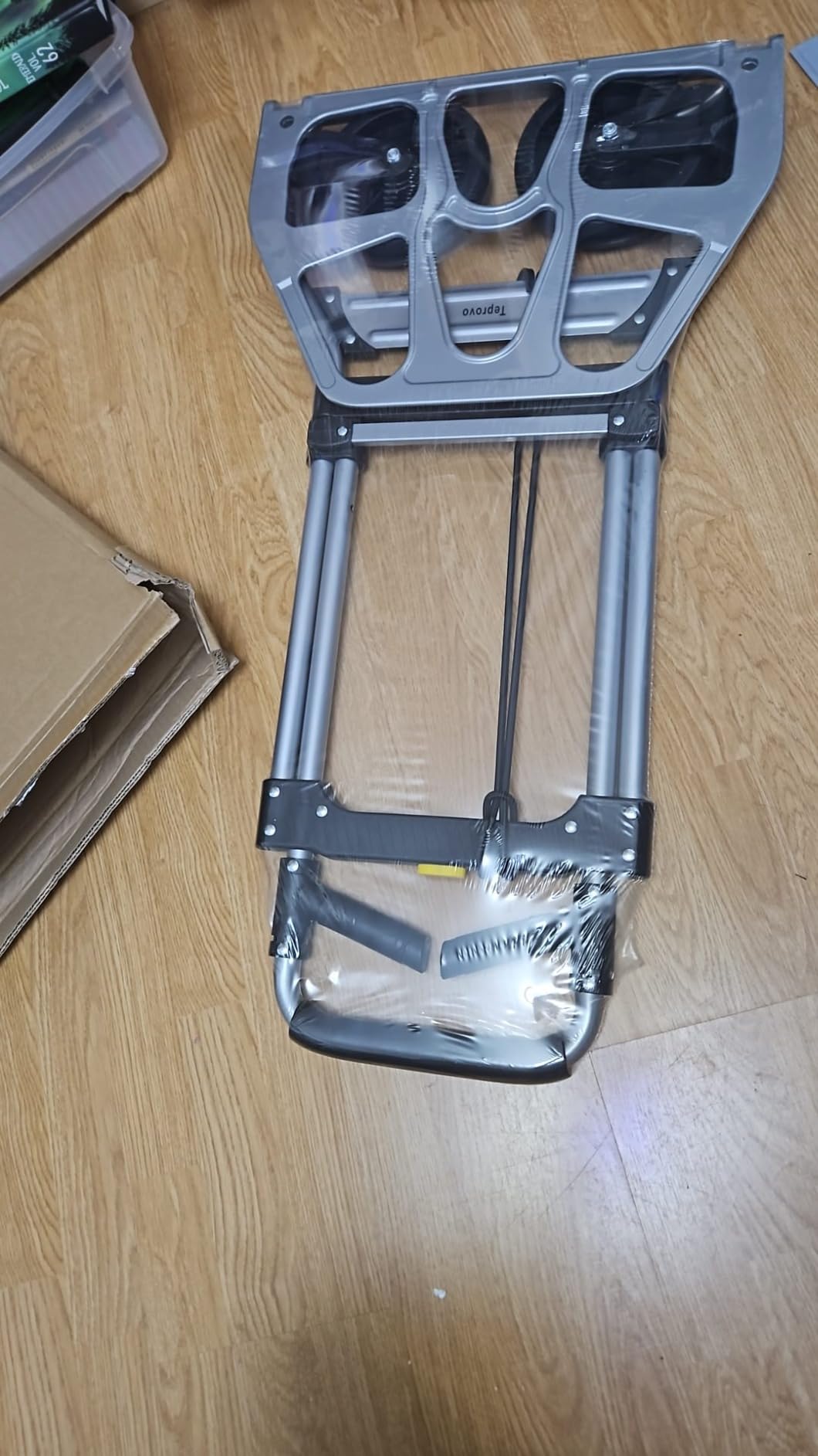Teprovo Folding Hand Truck Dolly Cart,340LB Capacity Portable Aluminum Dolly Cart with Telescoping Handle and 7 Inch Rubber Wheels for Moving,Shopping,Travel,Office Use customer photo 1