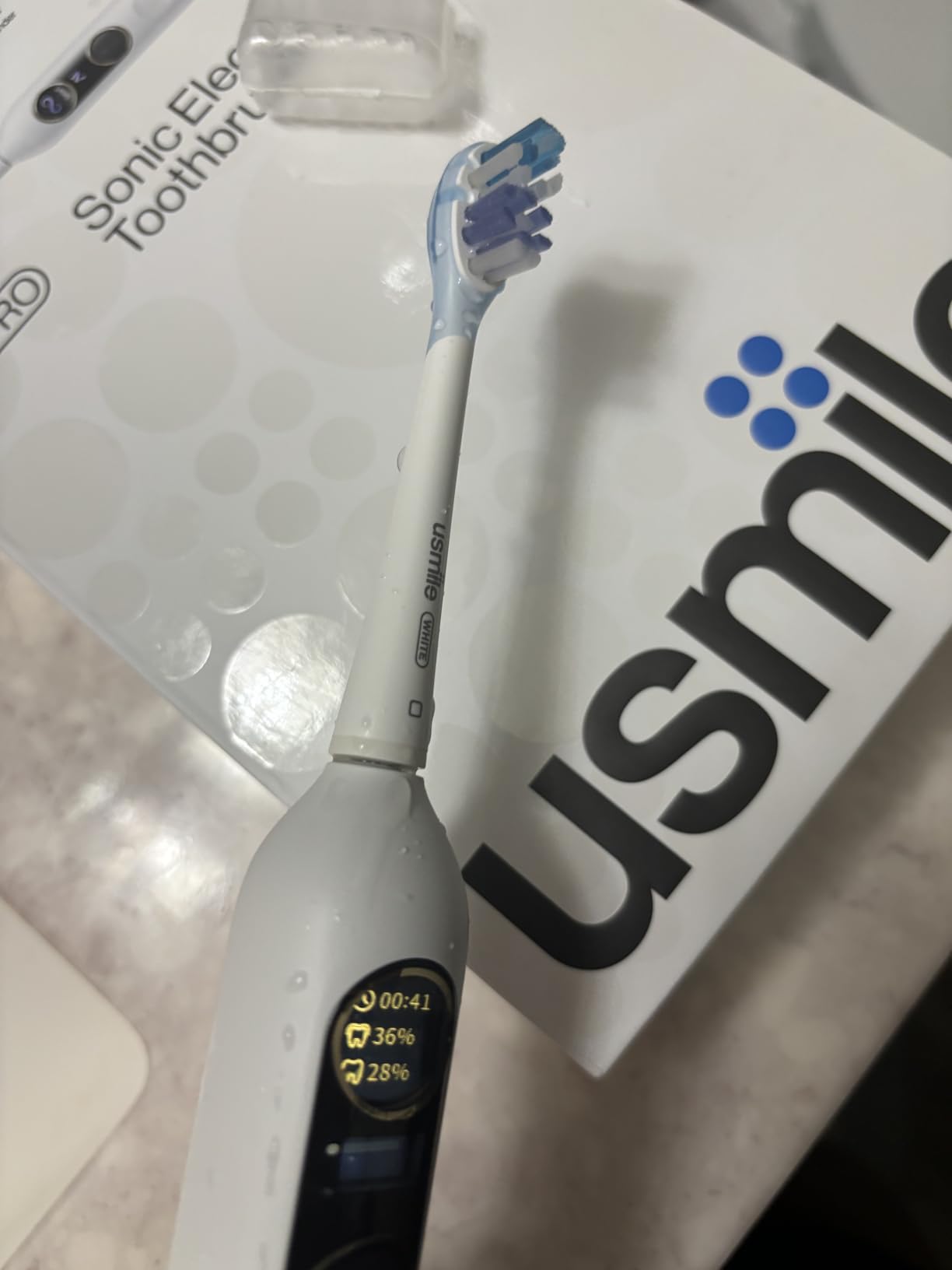 usmile Y10 PRO Smart Electric Toothbrush with Display, 180-Day, White customer photo 1