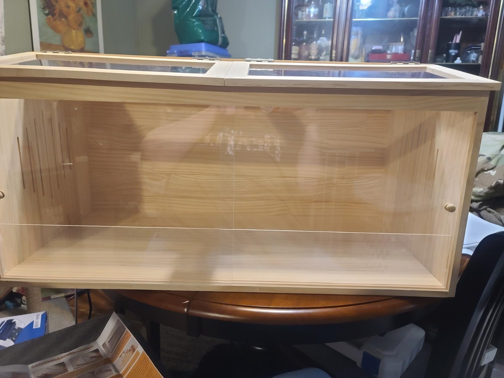 Large Wooden Chicken Brooder Box with Bulb Set and Thermometer - Brooder Box for Chicks Indoor Accommodates Up to 12 Chicks - Ideal for Chickens, Ducks, Quails, Hamsters, and Lizards(32x16x16 Inches) customer photo 1