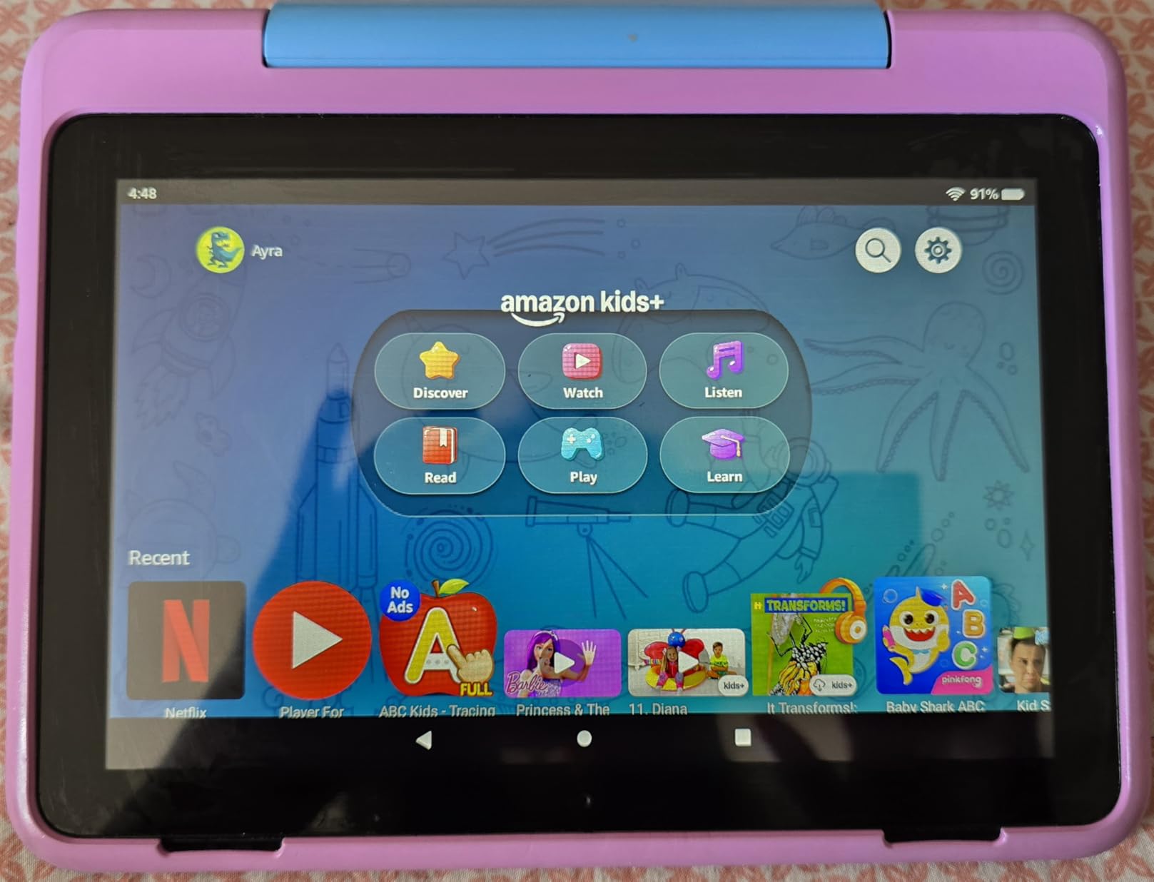 Amazon Fire HD 8 Kids Pro tablet, ages 6-12. Bright 8