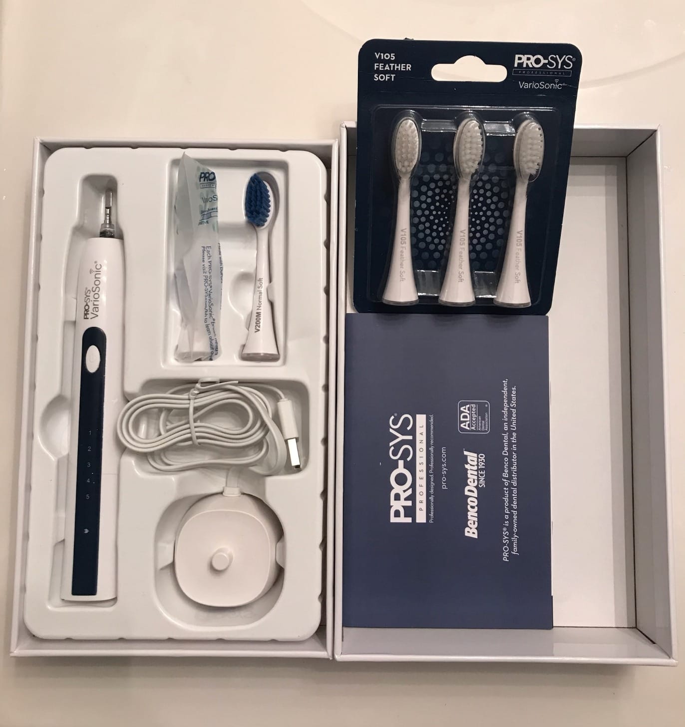 PRO-SYS® VarioSonic Plus+ Sensitive Kit Professional Electric Toothbrush for Sensitive Teeth, Rechargeable with Pressure Sensor and Timer, Customizable Intensity Powered Toothbrush with Travel Case customer photo 1