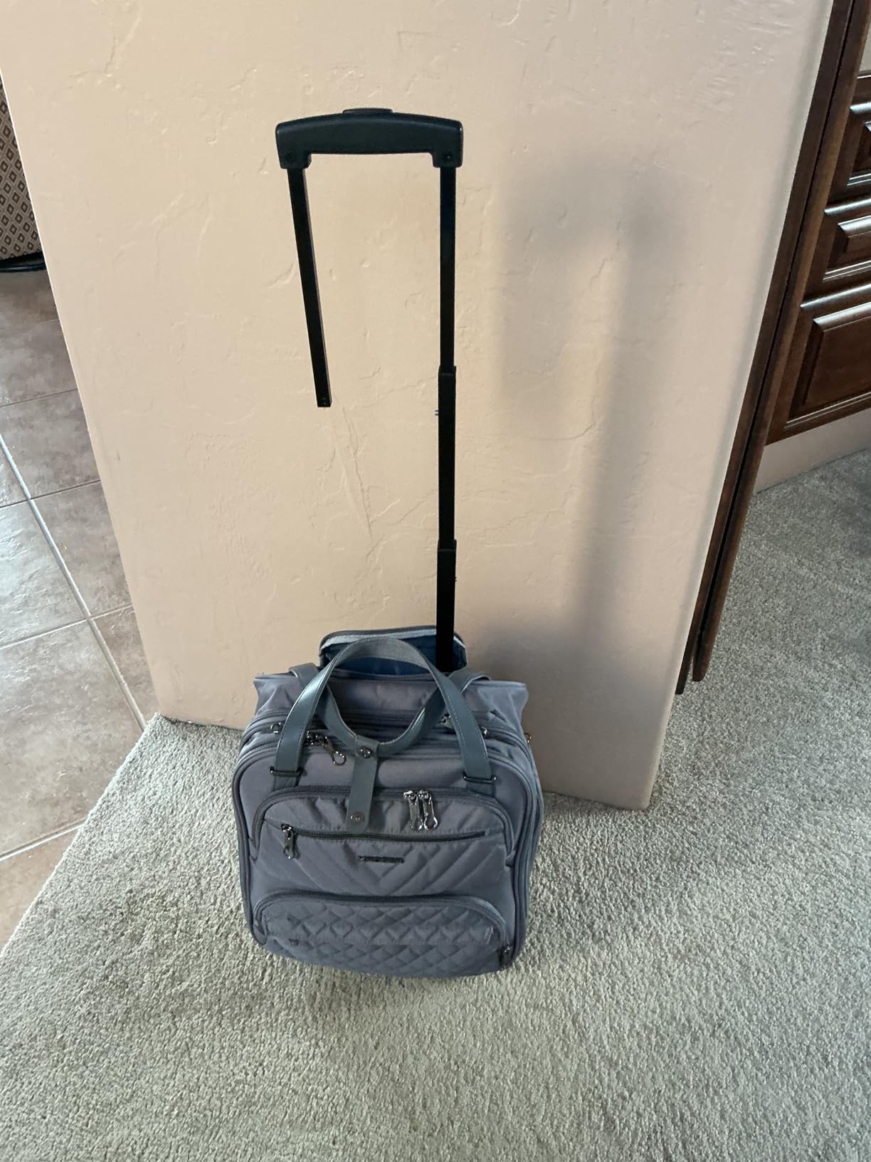 KROSER Carry On Underseat Multi-functional, 16-inch Underseater Lightweight Overnight Suitcase for Women, Navy customer photo 2