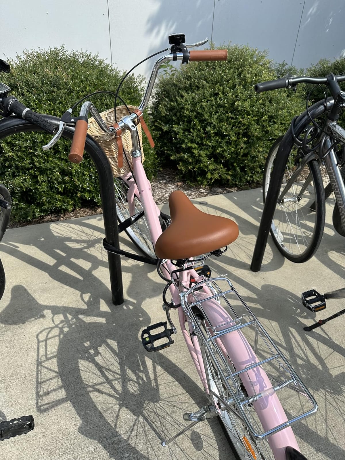 Max4out Women Bike Beach Cruiser Bike for Adult, 24 & 26 Inch Comfort Bikes with Rattan Front Basket, Womens Bicycle with Adjustable Seat and Dual V-Brake (Pink & White & Green & Purple & Black) customer photo 1