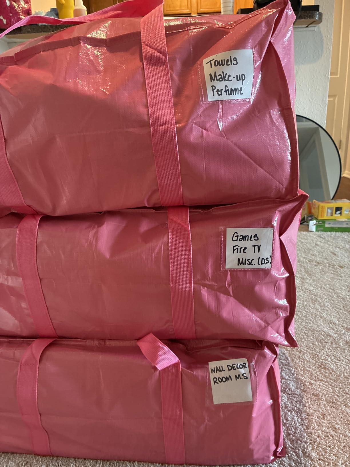 6 Pack Extra Heavy Duty Large Moving Bags with Strong Zipper, Dark Blue customer photo 2