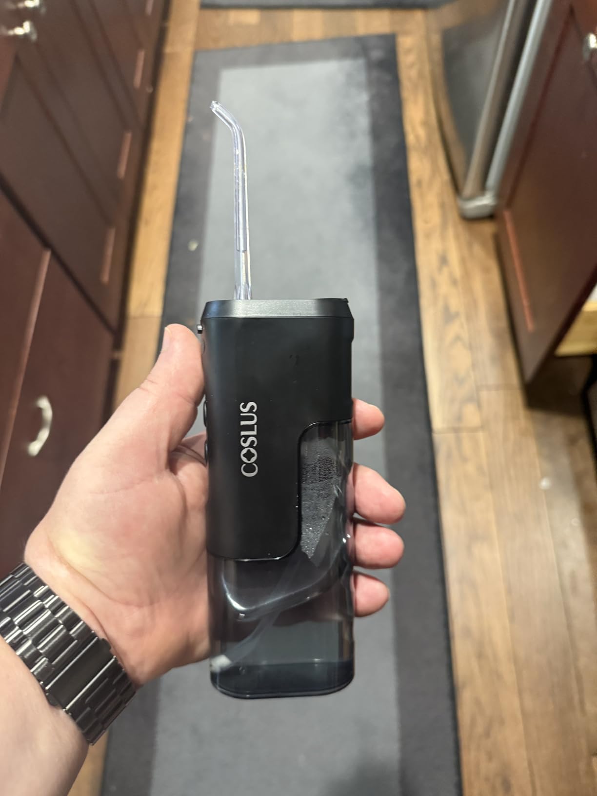 COSLUS T40 Mini Water Flosser for Travel, Portable Compact Design, Balck customer photo 2