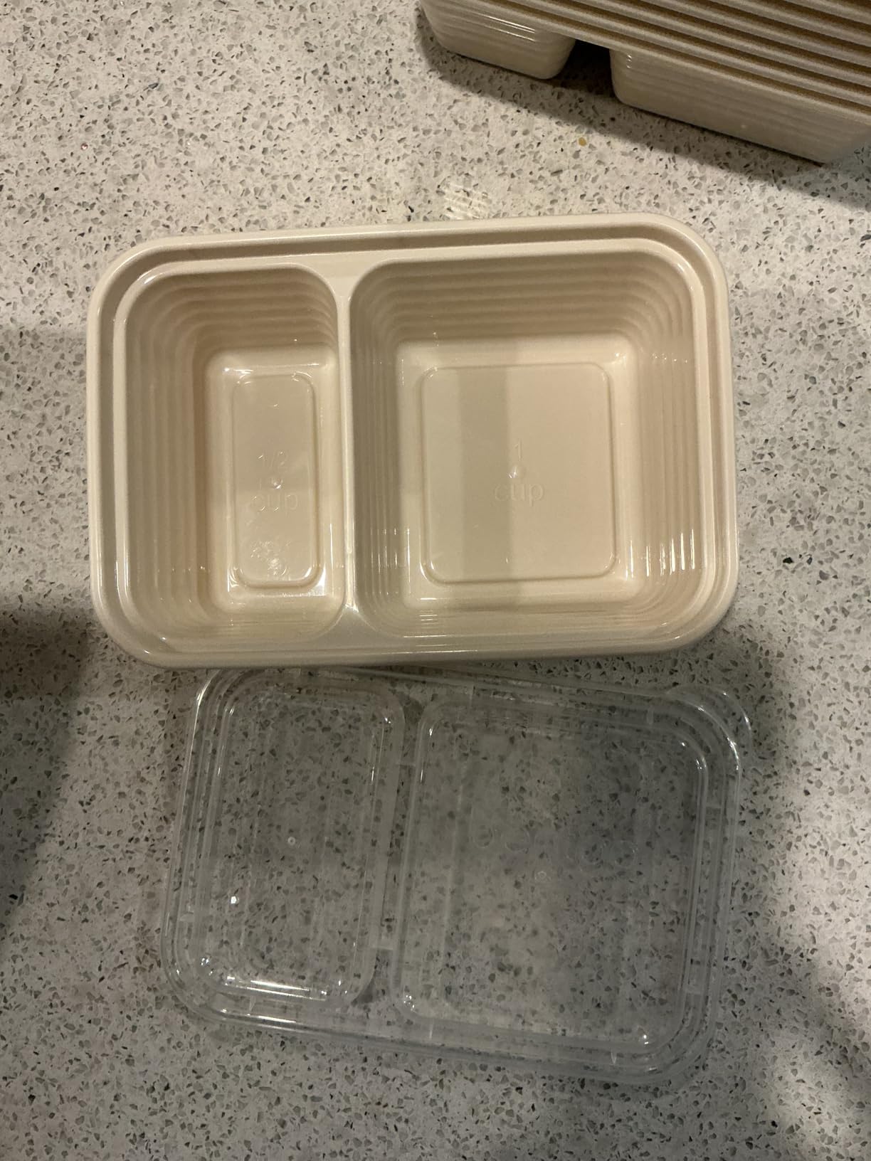 Bentgo Prep - 2-Compartment Snack Containers with Lids - Reusable, Microwaveable, Durable, PFAS & BPA-Free, Freezer, & Dishwasher-Safe Meal Prep Food Storage - 10 Trays & 10 Lids (Basil Glitter) customer photo 2
