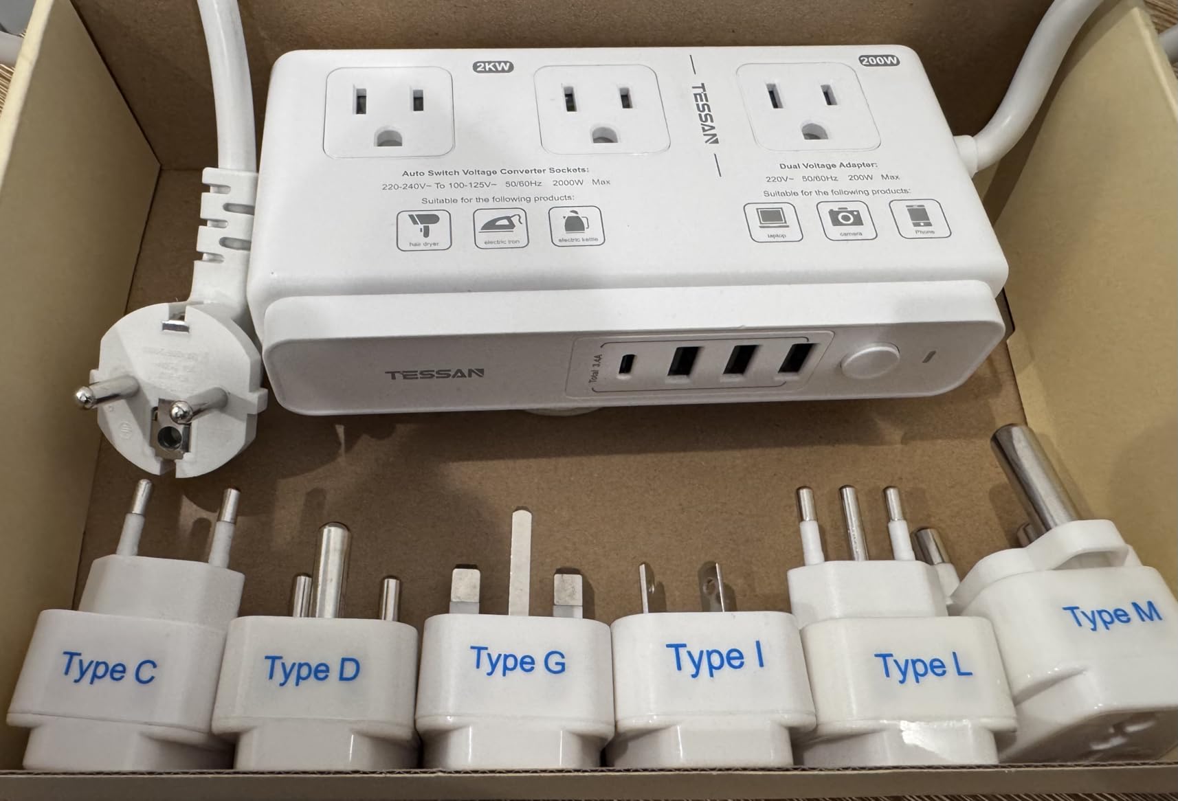 TESSAN Voltage Converter US to Europe, 220 to 110 Voltage Converter customer photo 1