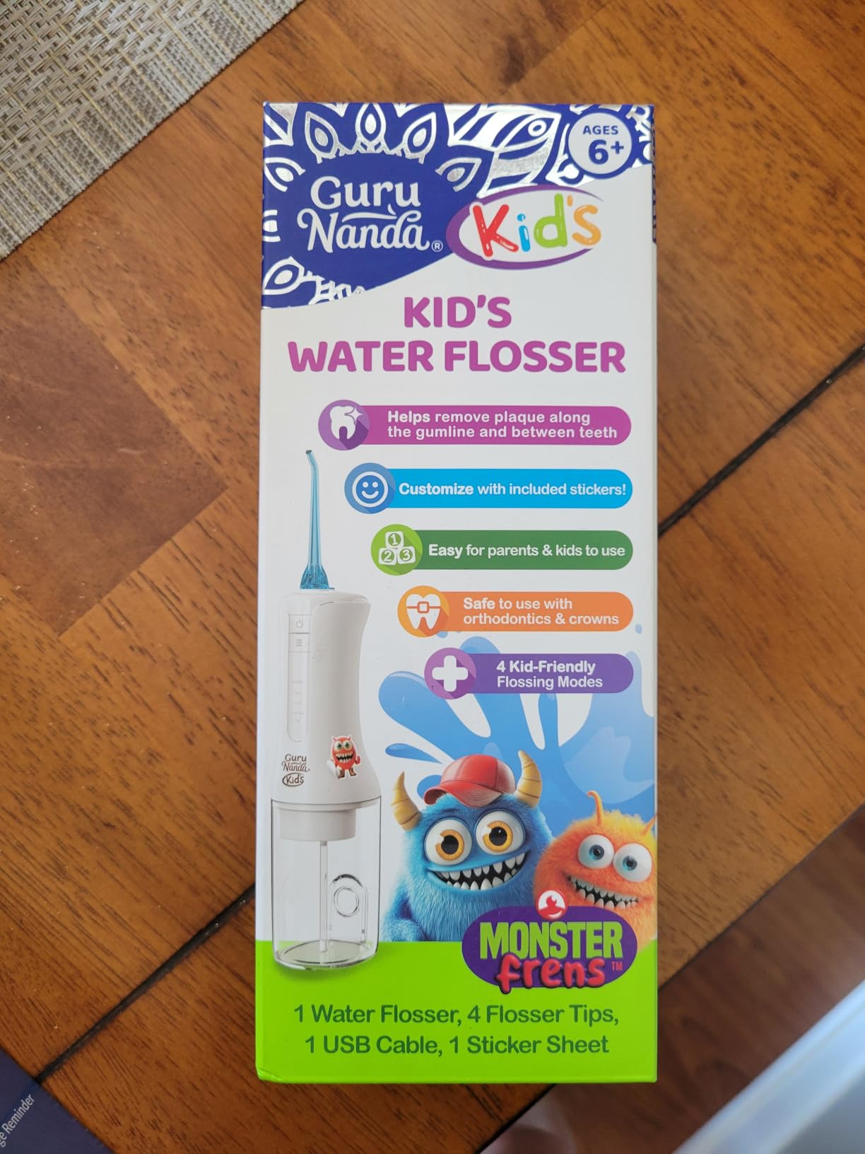 GuruNanda Kids Water Flosser Cordless, Braces-Friendly, Ages 6+, White, 1ct customer photo 1