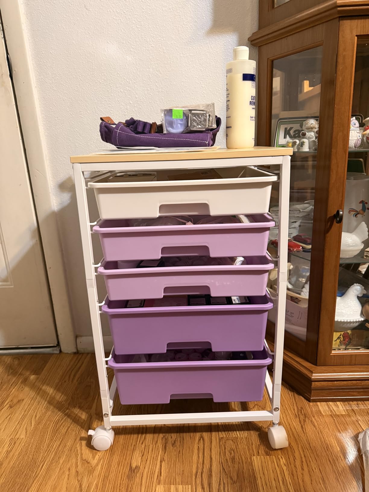 SYKIARIOL Rolling Cart with Drawers,5 Drawers Storage Cart,Light Green customer photo 1