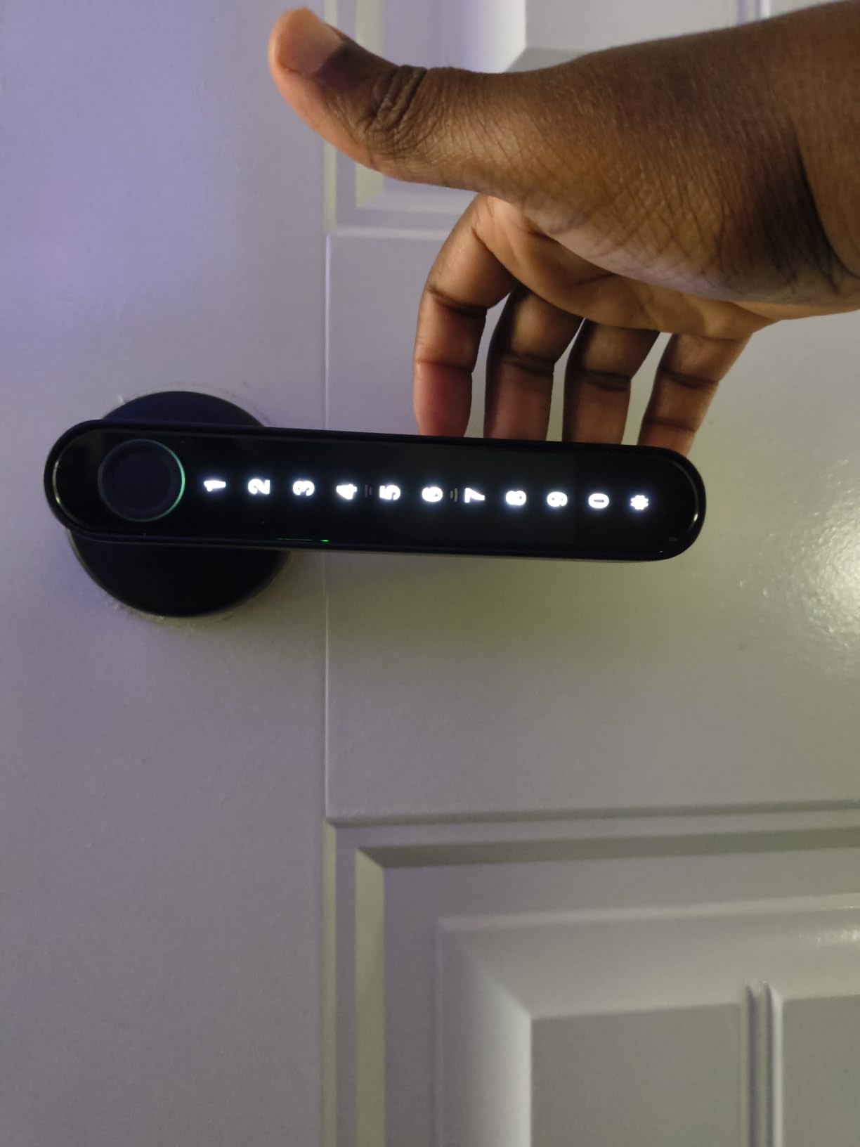 Smart Door Lock with Knob, Keyless Entry Door Locks with Handle, Fingerprint Door Knob for Bedroom/Front Door/Apartment,Generate Passcode Remotely Black customer photo 2