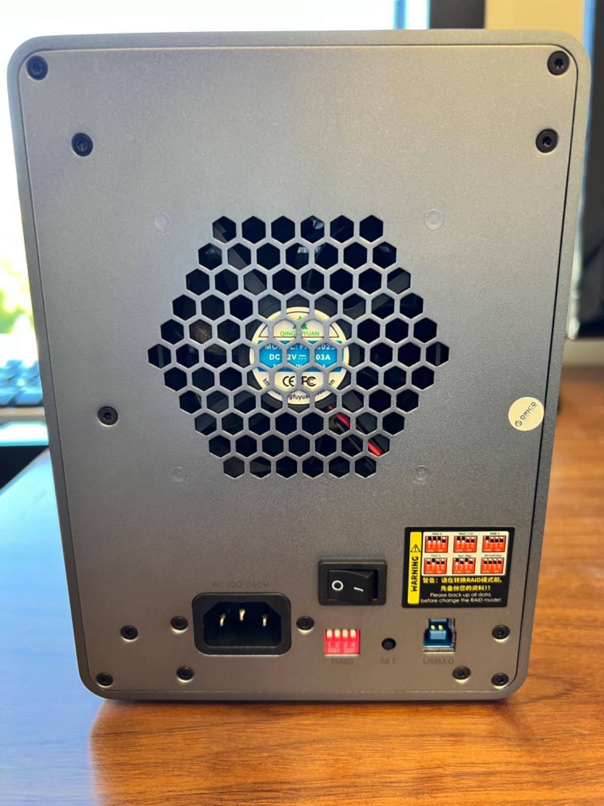 ORICO 4 Bay Raid Hard Drive Enclosure Support 8 RAID Modes for 3.5inch HDD Max up to 88TB for External Direct Attached Storage, Efficient Expansion Backup(Alluminum Alloy)-9848RU3 customer photo 1