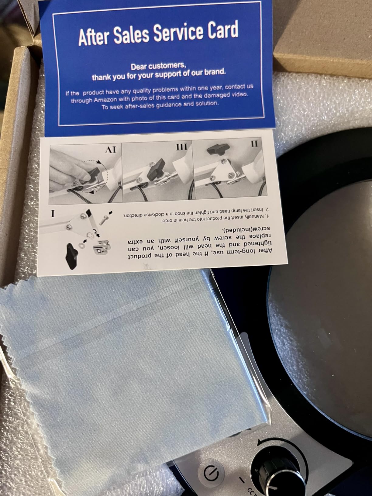 KIRKAS 12X Magnifying Glass with Light and Stand, Extra-Long Arm Knob customer photo 1