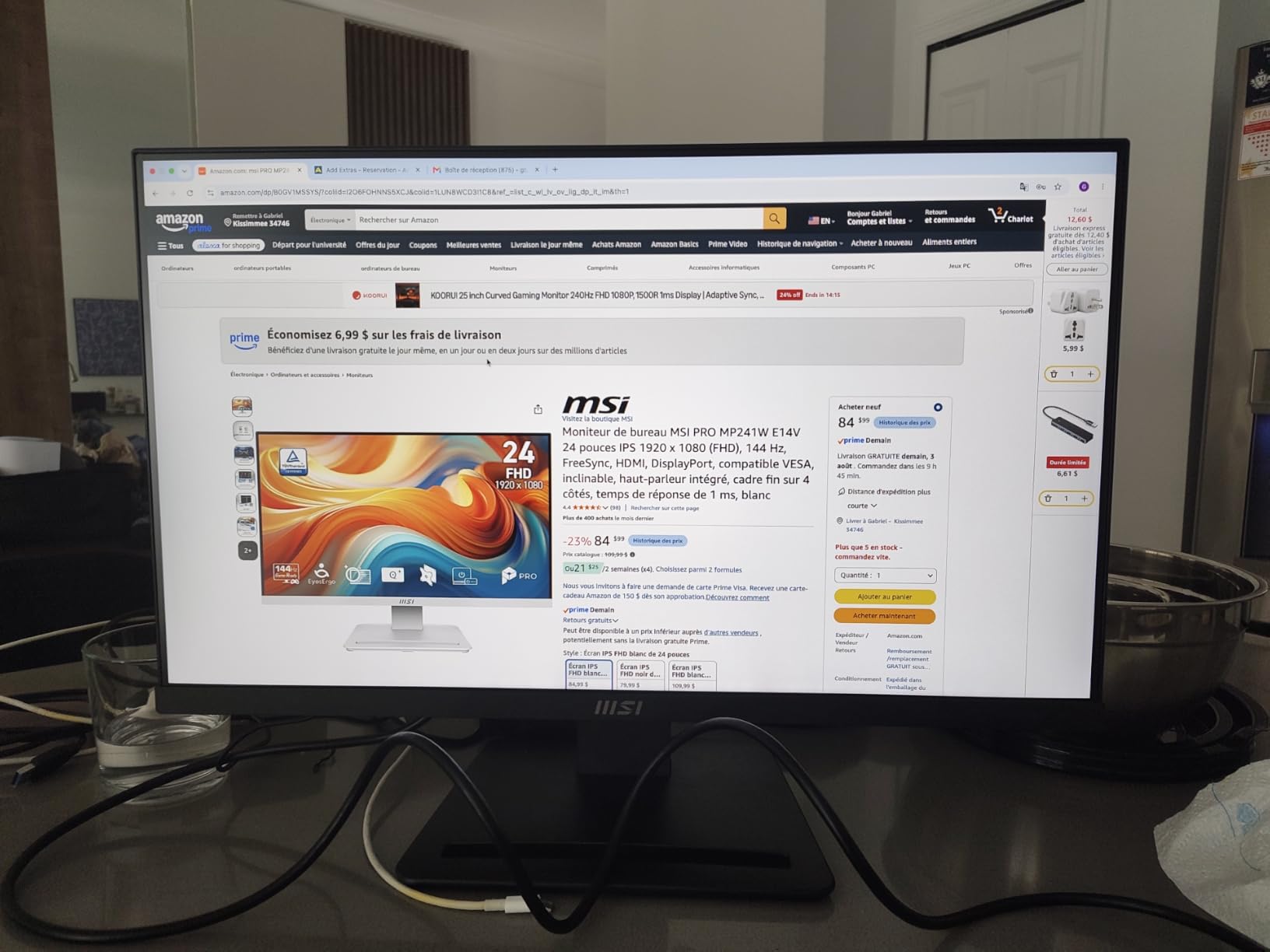 msi PRO MP243L E14 24-inch IPS 1920 x 1080 (FHD) Gaming Office Monitor, 144Hz, Free-Synch, HDR Ready, HDMI, VGA Port,VESA Mountable, Tilt, 4-Side Slim Bezel,1ms, Black customer photo 2